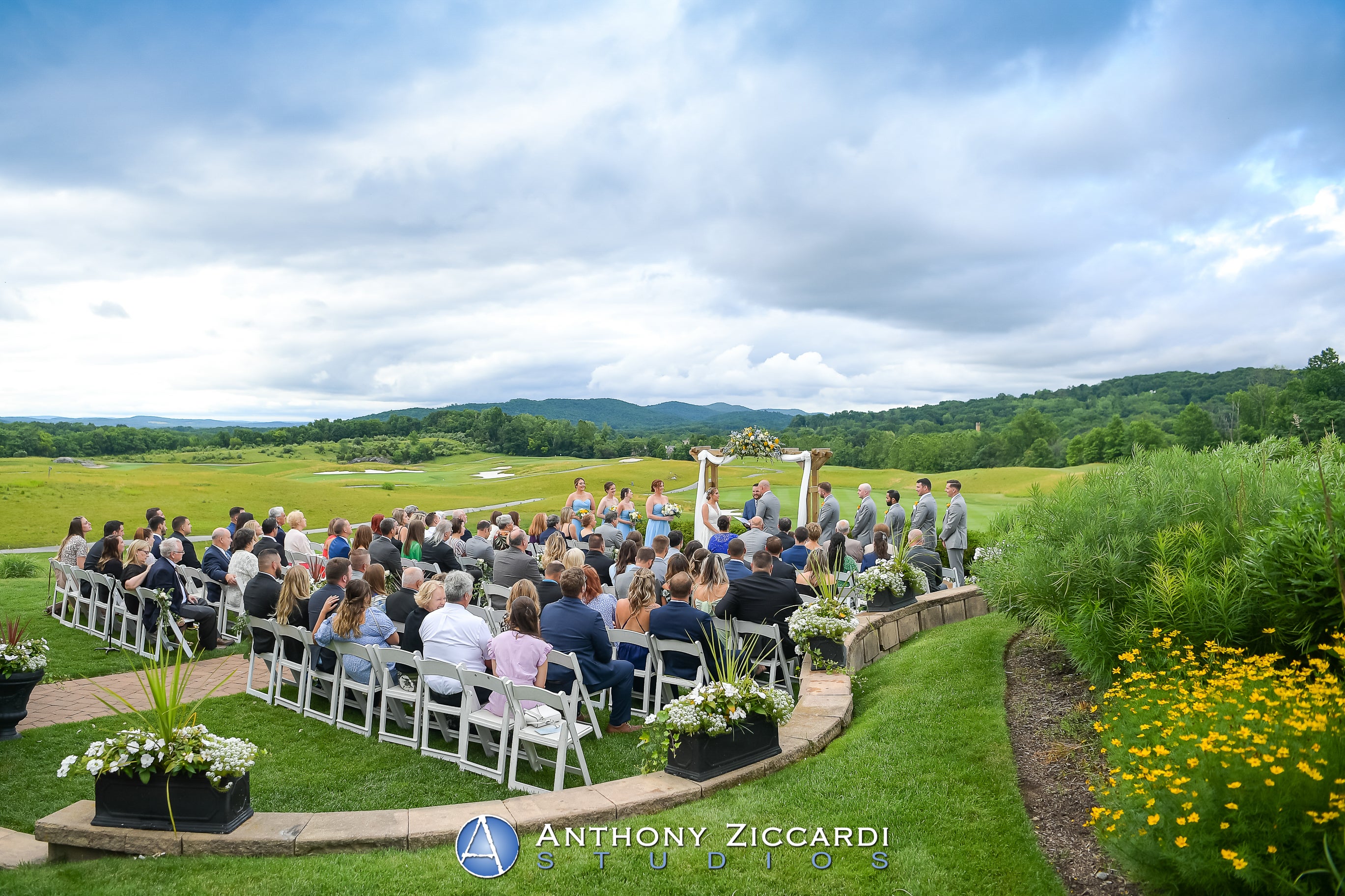 Wedding ceremony in the Ballyowen wedding garden.