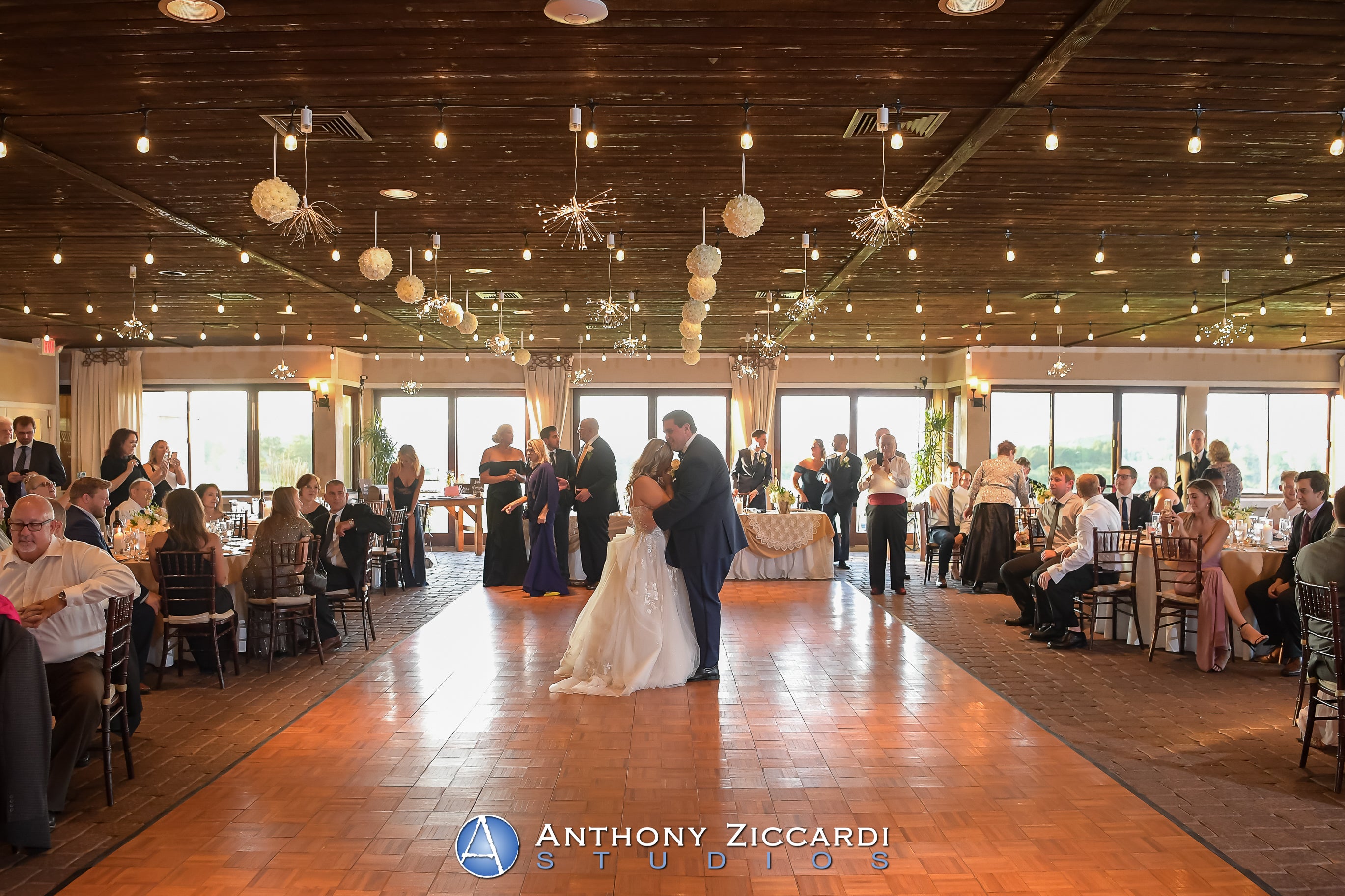 Bride dancing with father during her Ballyowen Bailigh Bluff House wedding reception.