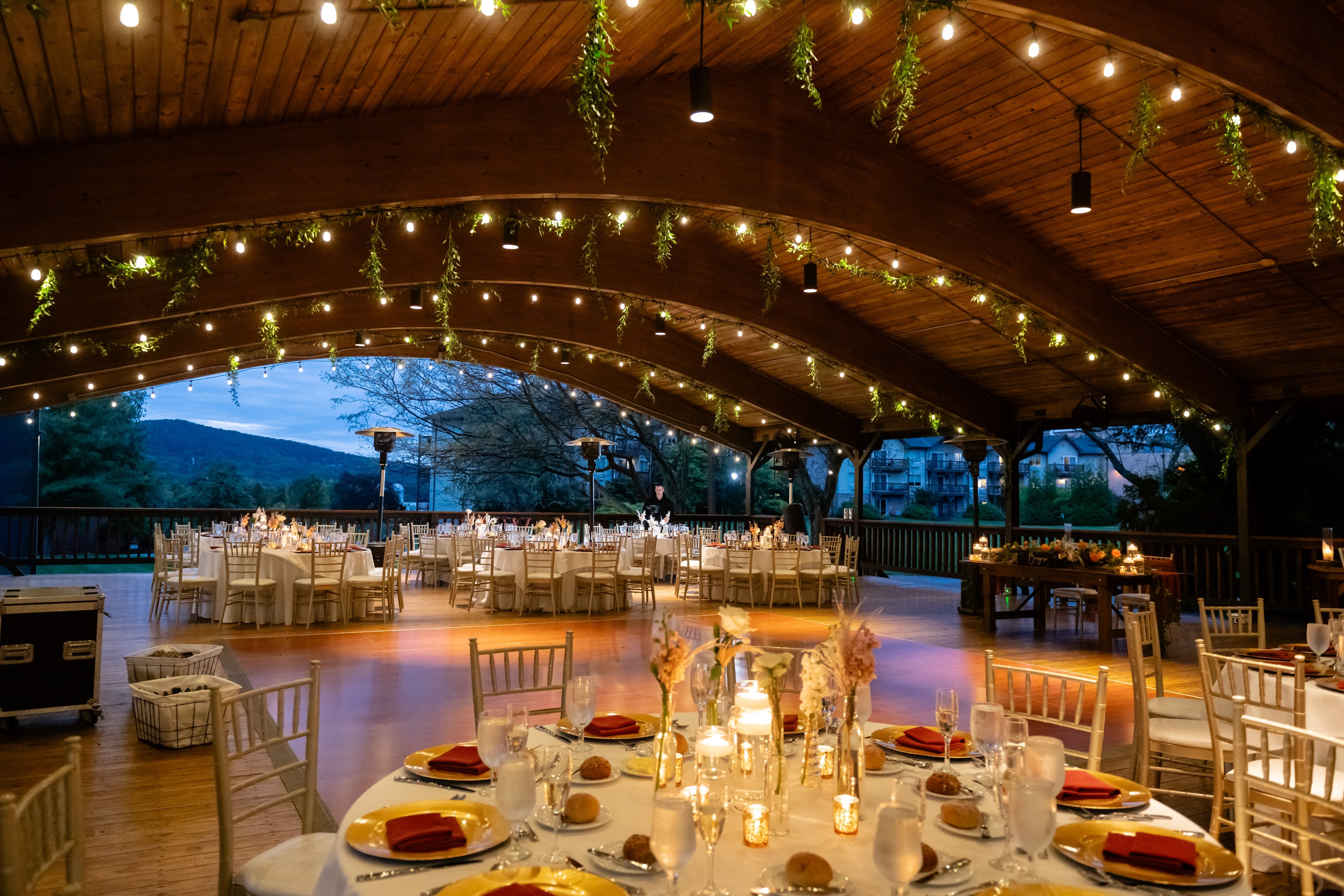 Wedding reception at Sweetgrass Pavillion at Minerals Hotel.