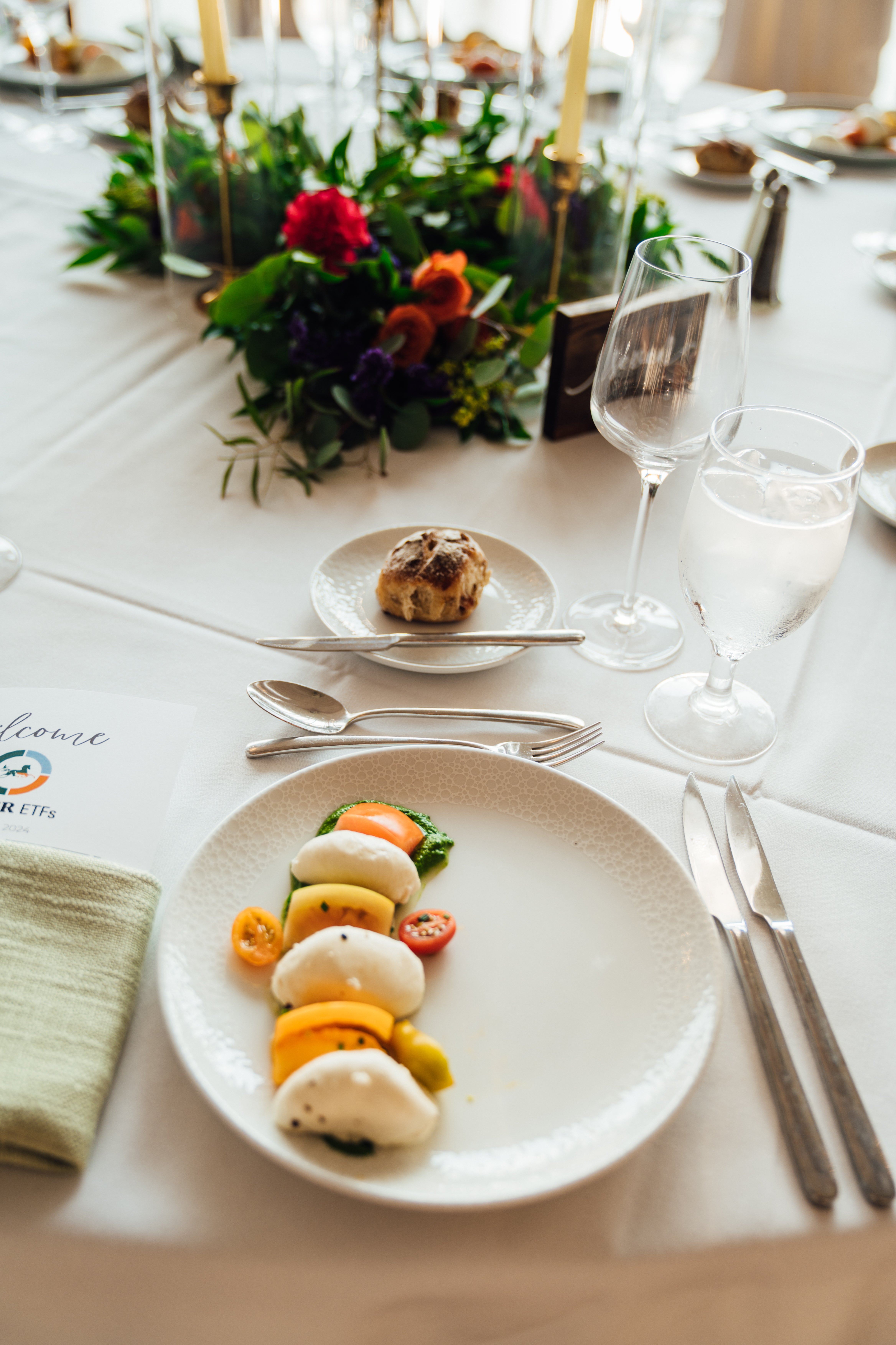Plated food during reception in Big Sky Pavillion.