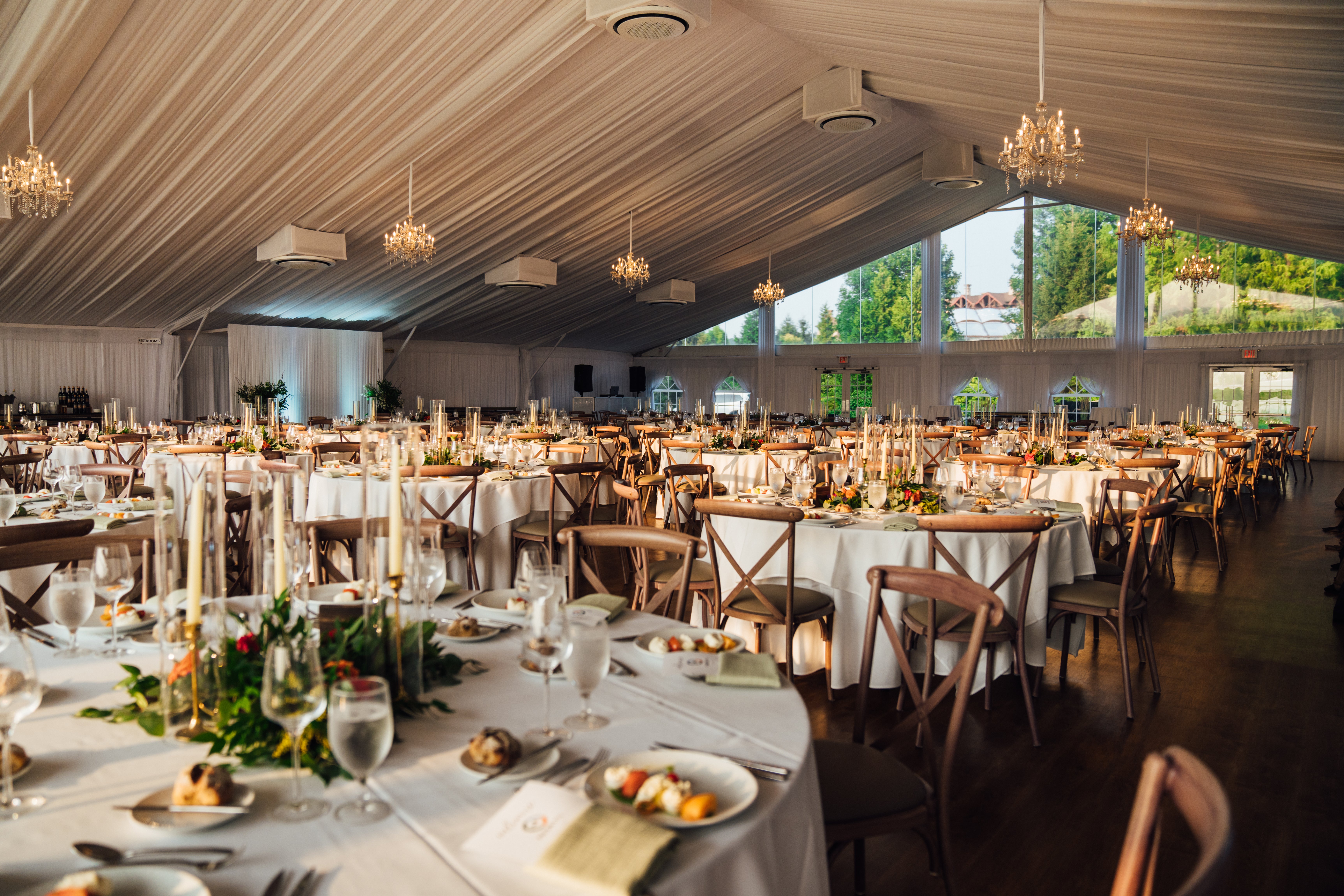 Wedding reception in Big Sky Pavillion.