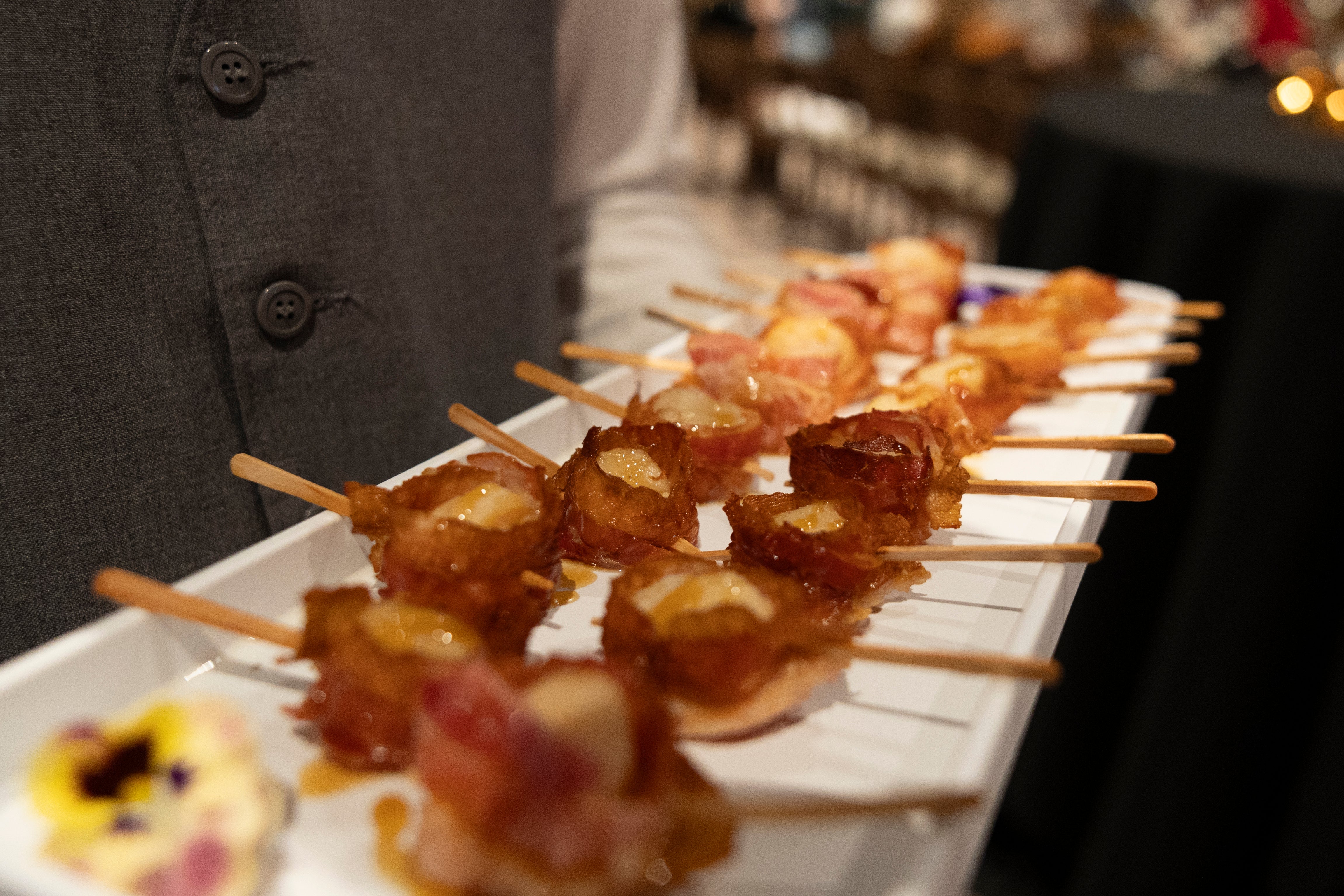 Appetizers being served in Diamond Cocktail Room. 