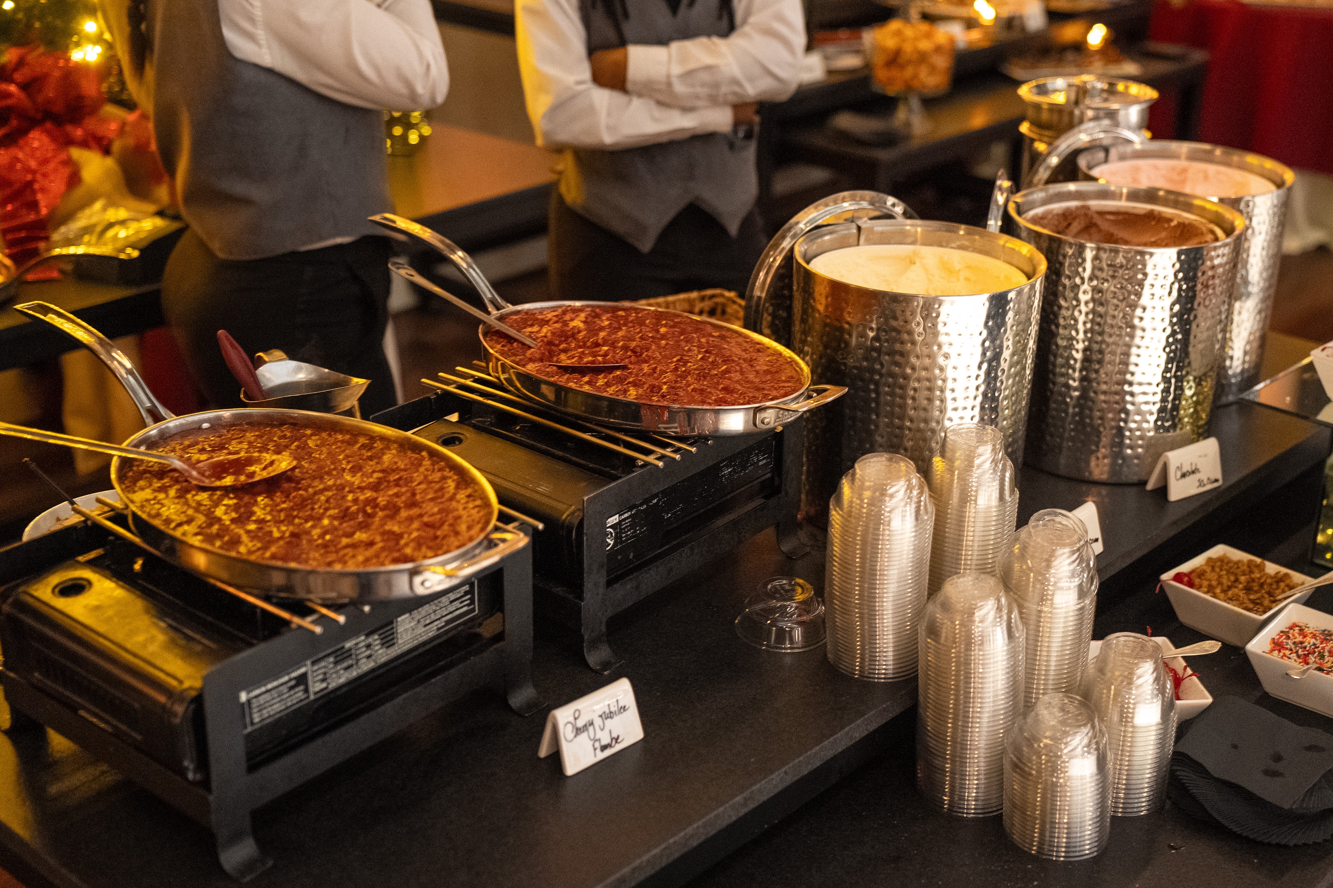 Food in Diamond Cocktail Room. 