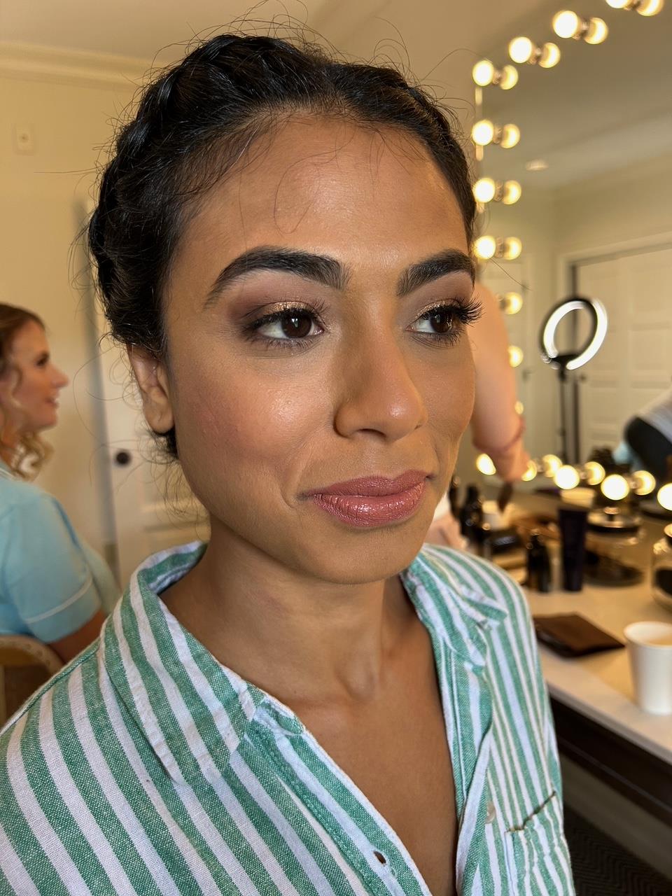 Side profile of woman. 