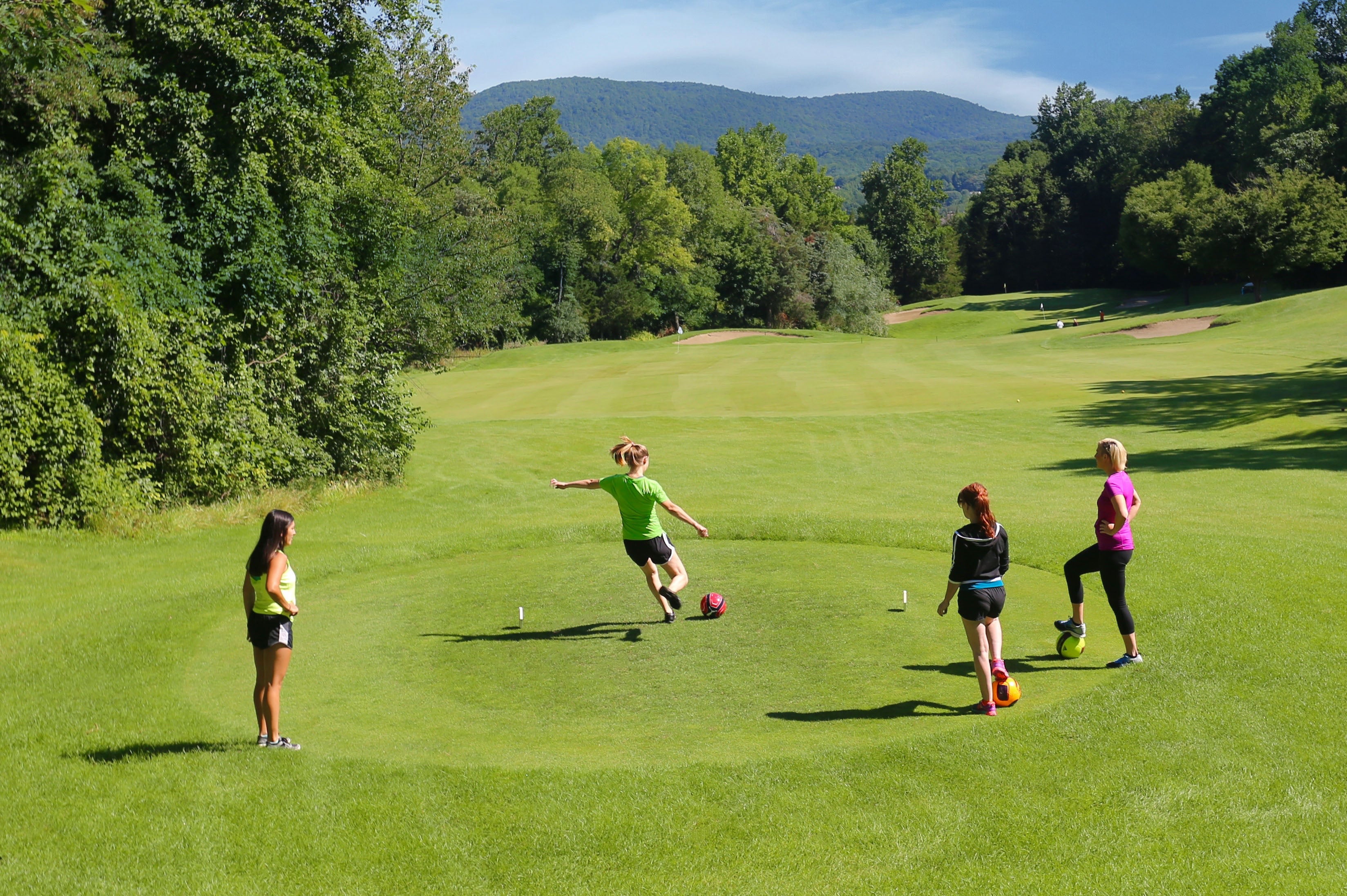Group playing FootGolf at Minerals Golf Club.