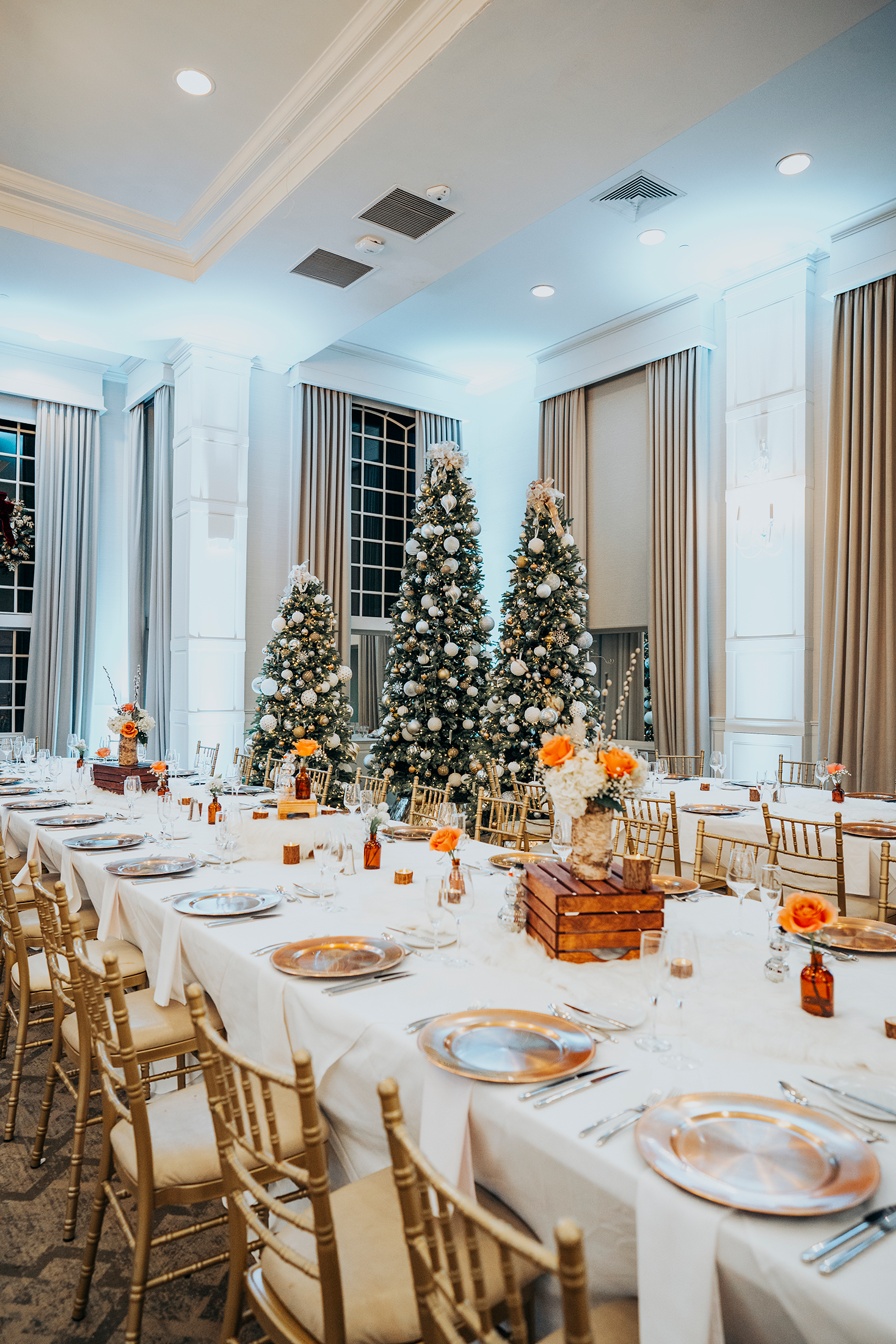 Emerald Ballroom set up for New Year's Eve