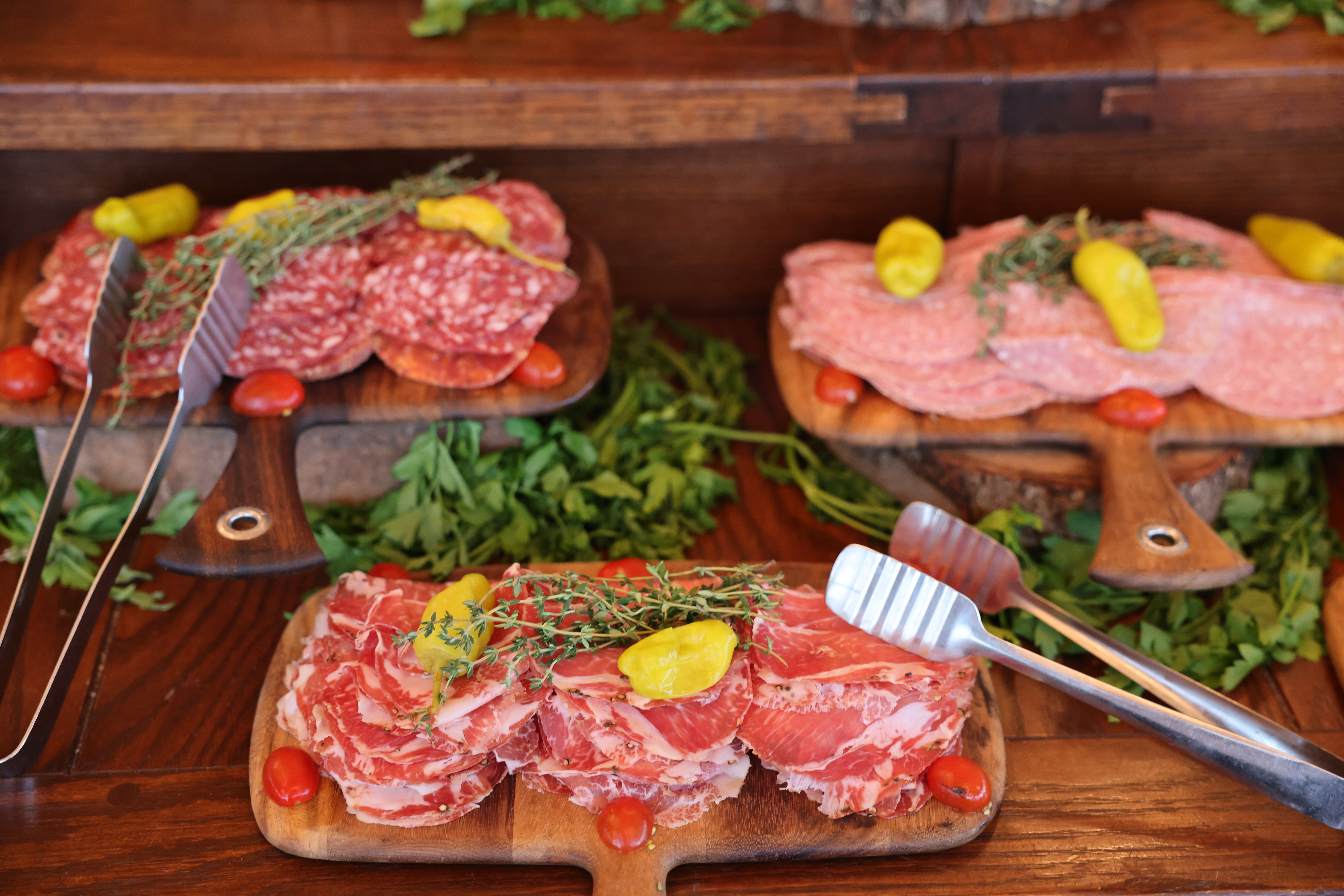 Meat display during Ballyowen cocktail hour
