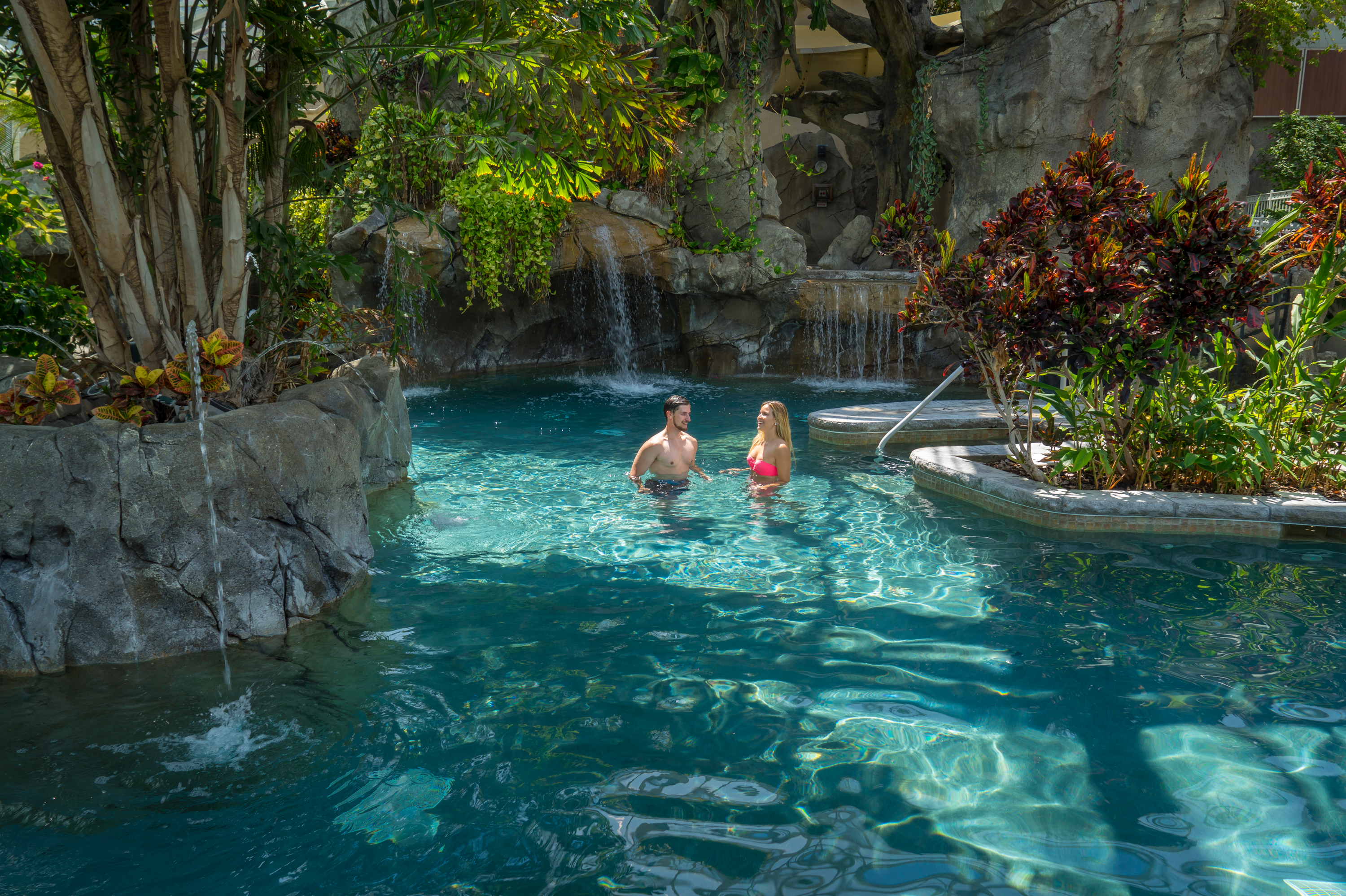 Couple in the Biosphere Pool Complex.