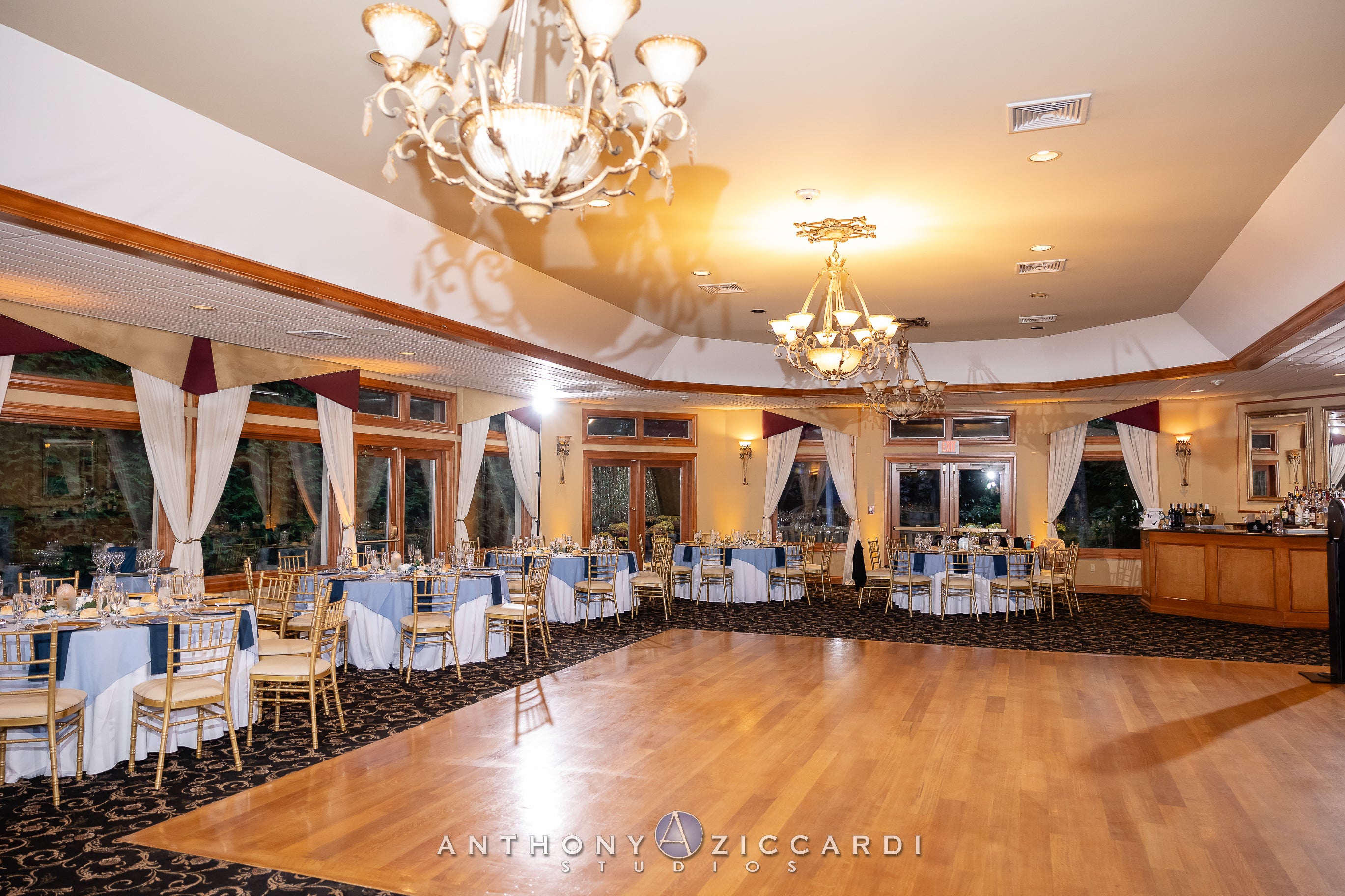 Black Bear wedding reception set up.