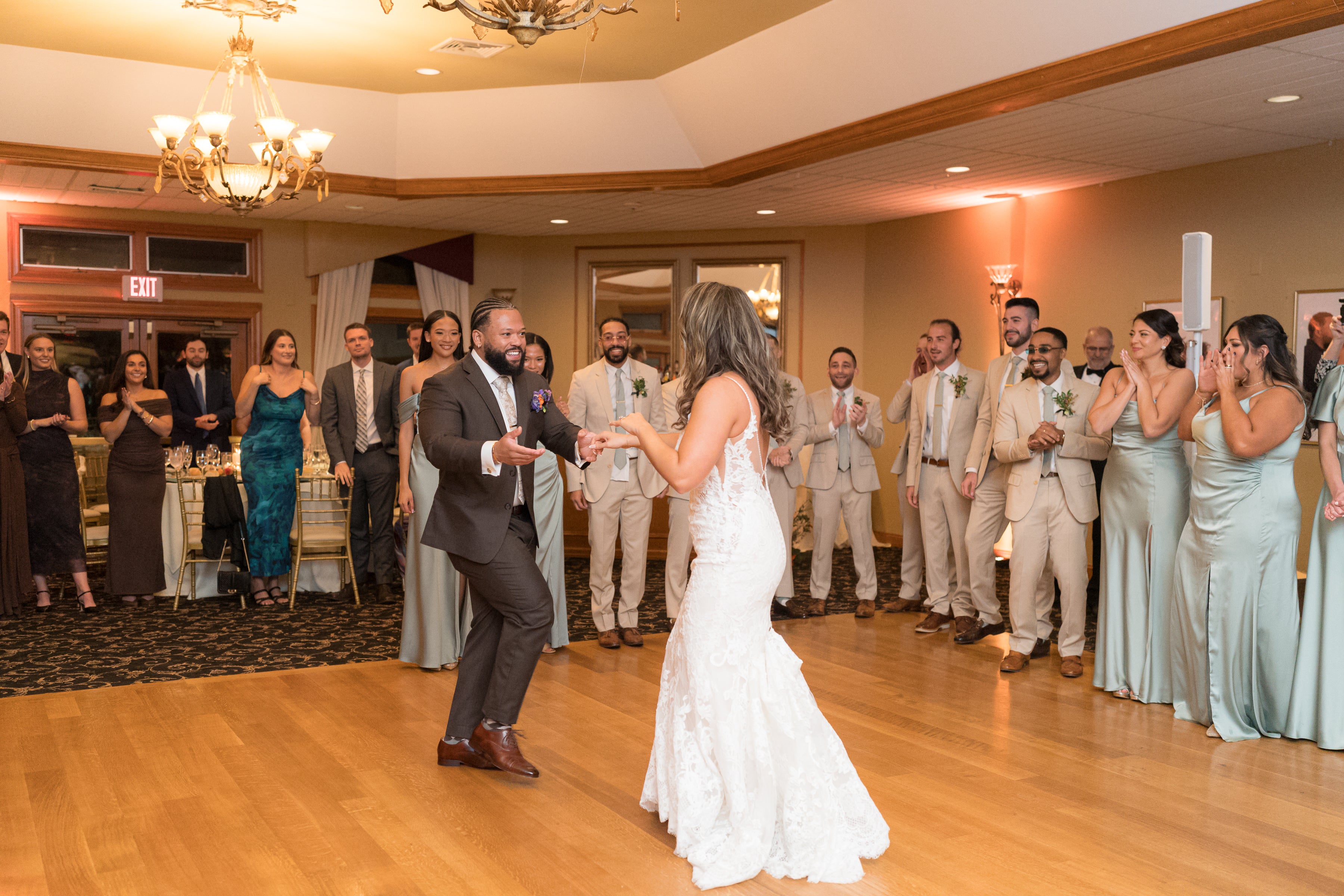 Bride and groom dance during Black Bear wedding reception.