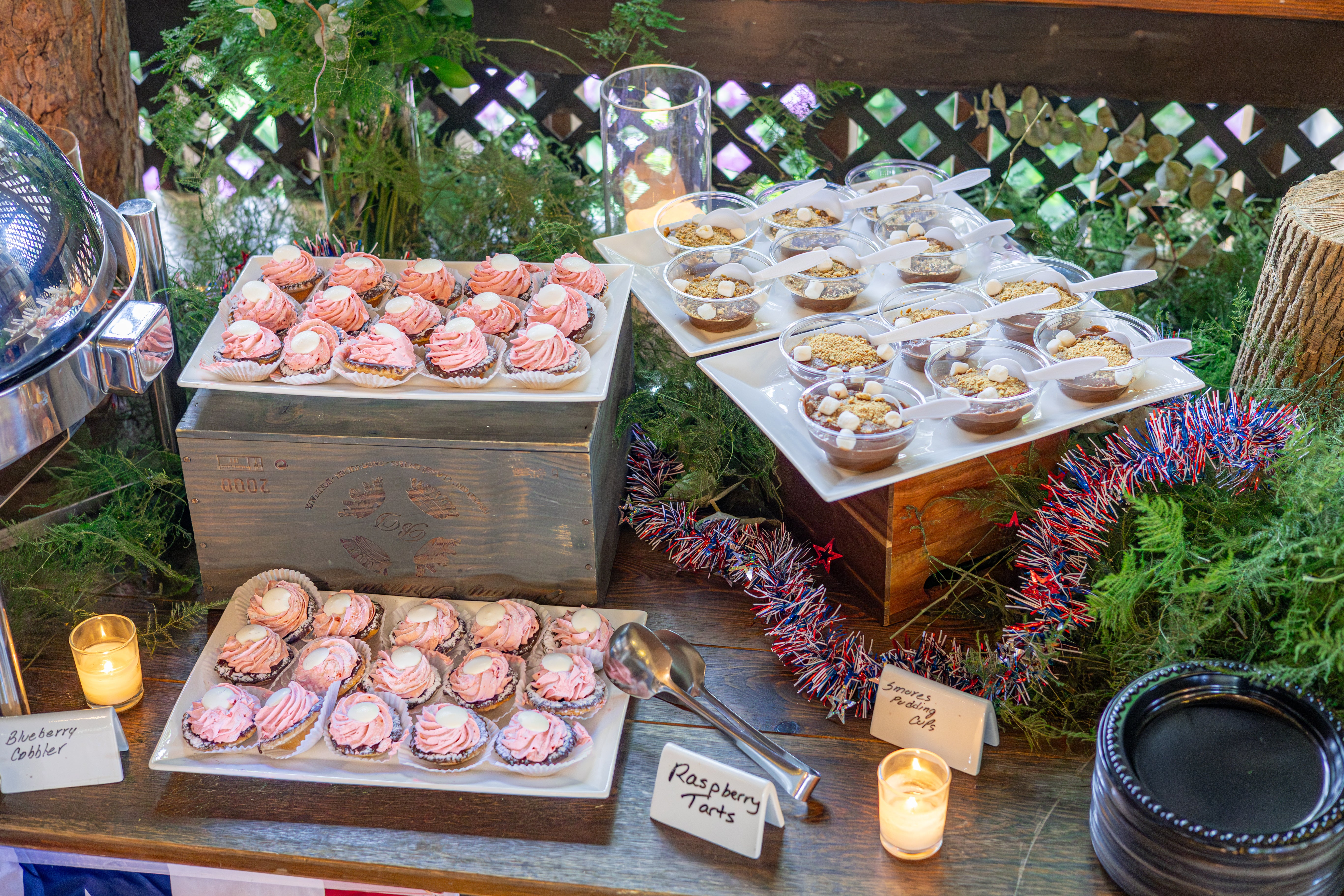Food display at BBQ.