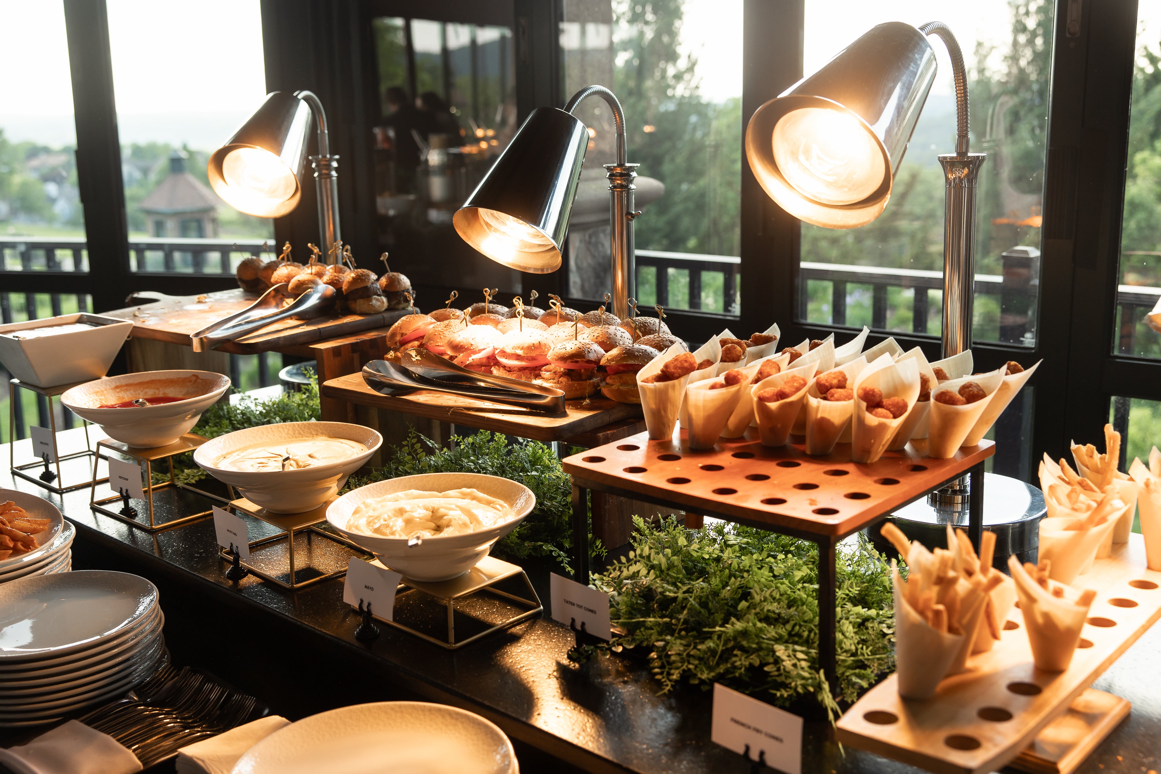 Food display at cocktail hour in Grand Rotunda