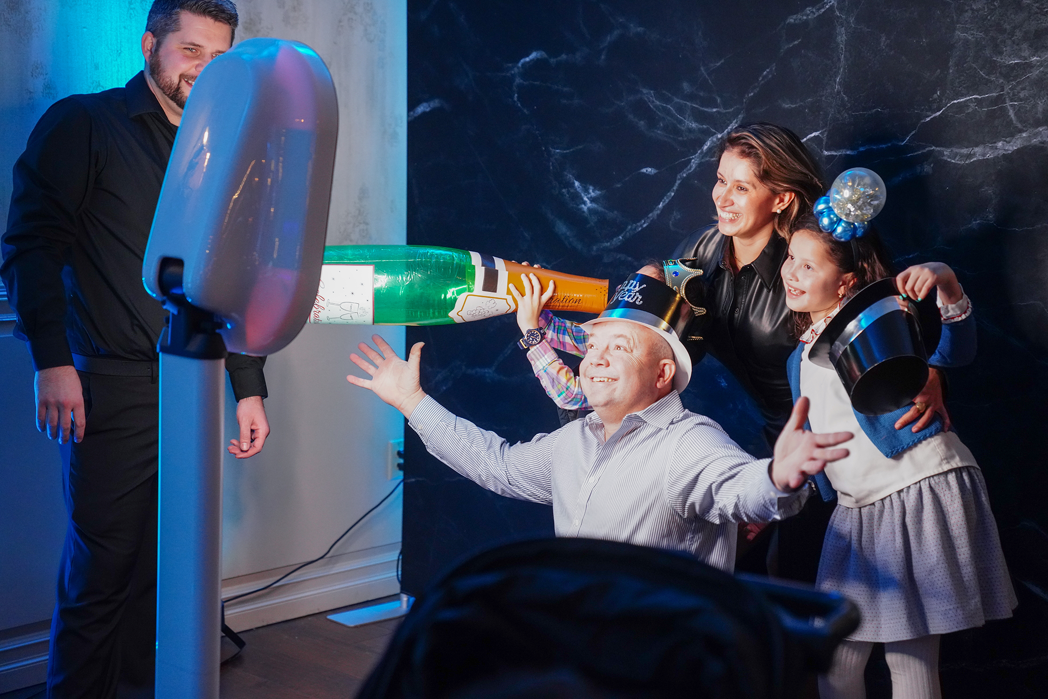 Family taking photos. 