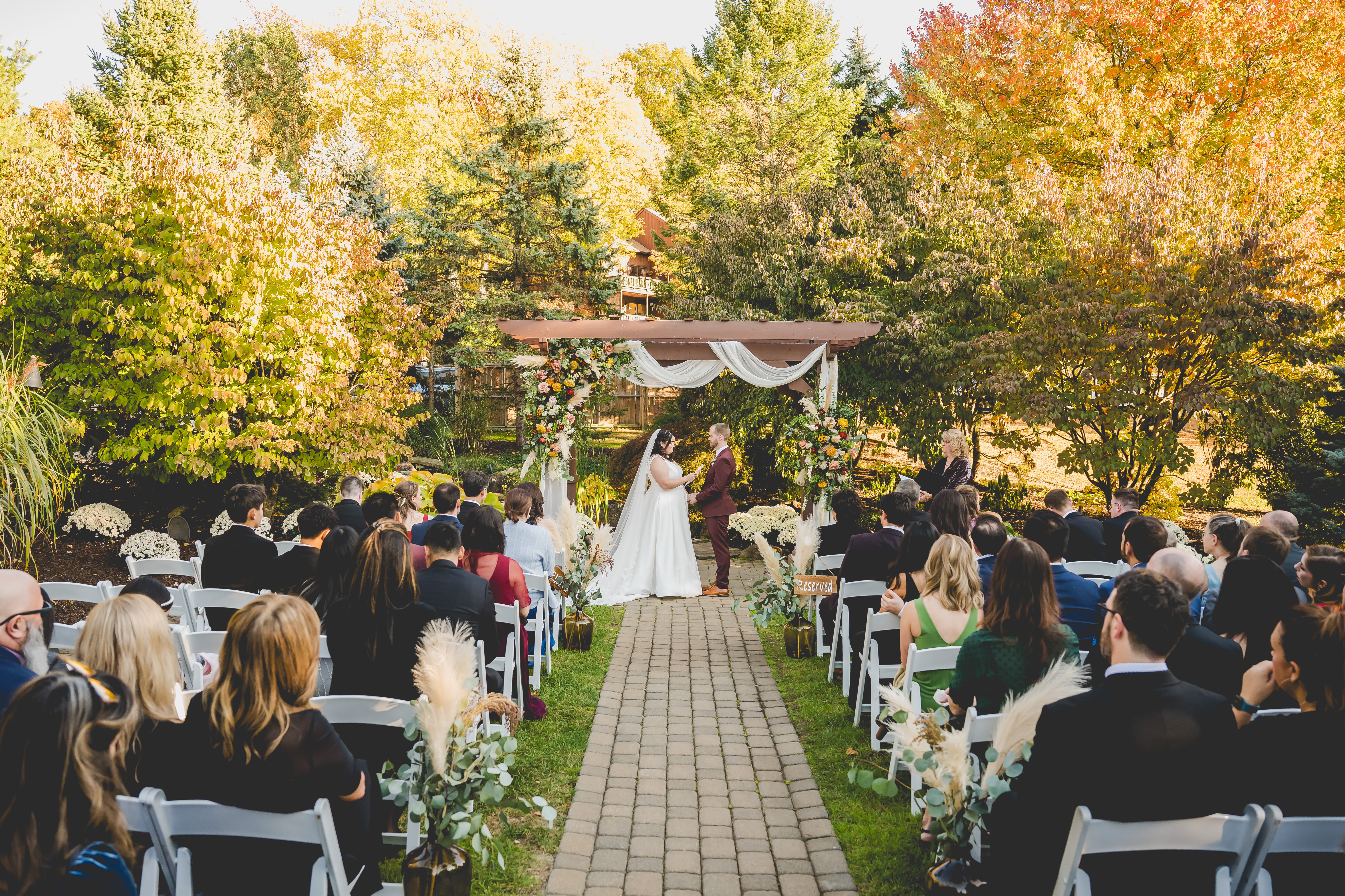Wedding ceremony in the Minerals Wedding Garden.