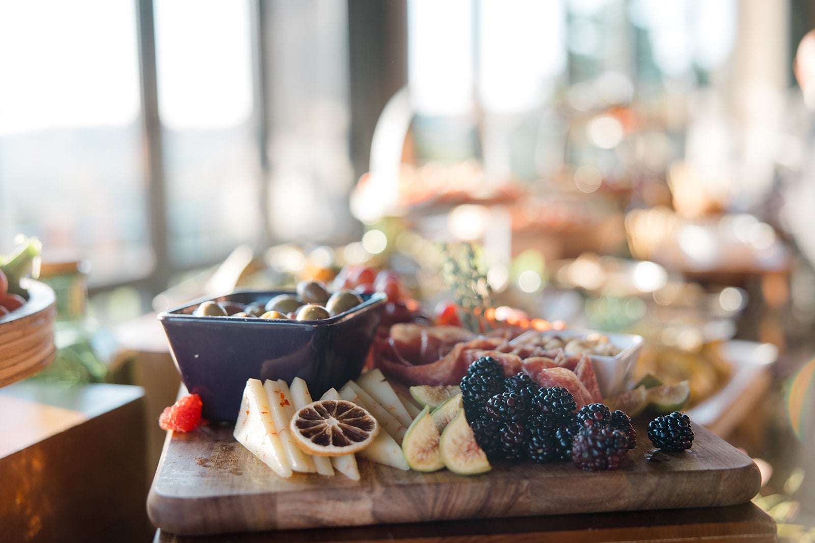 Fruit and cheese display in Grand Rotunda