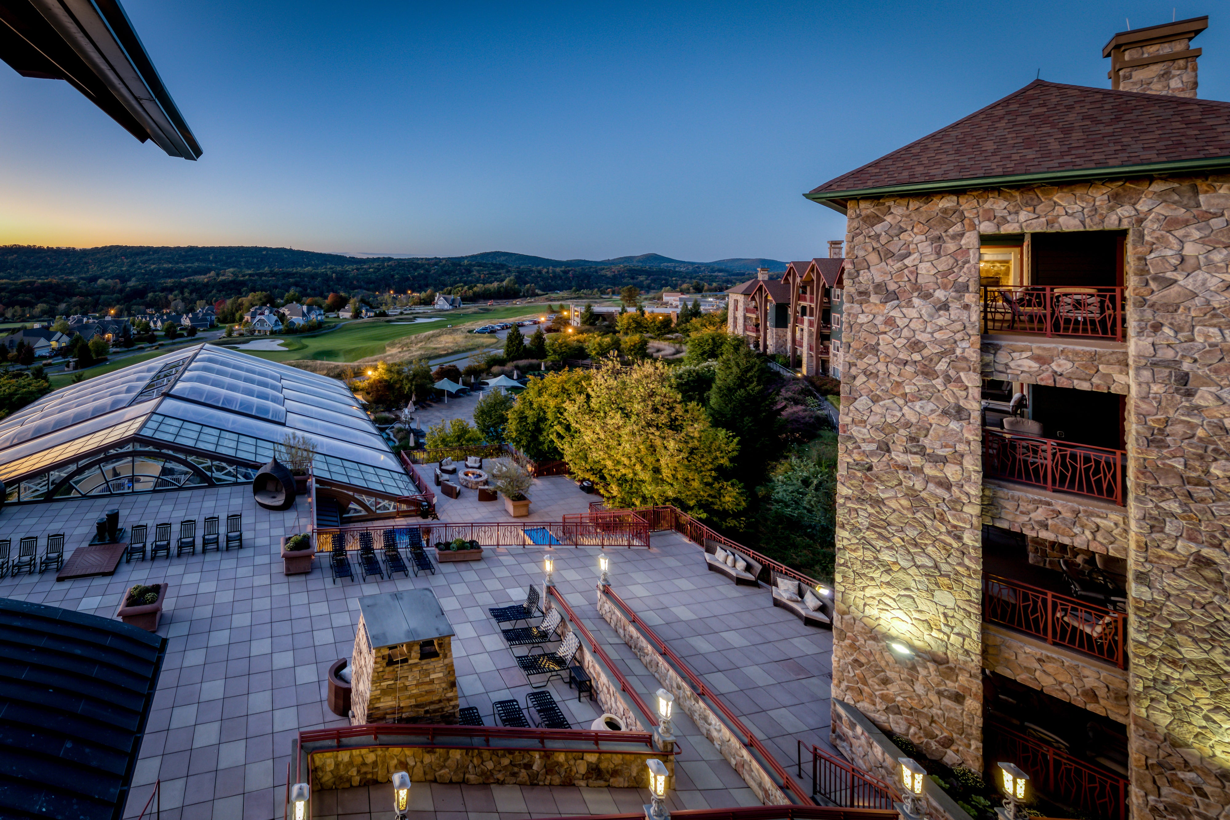 Balcony view from Grand Cascades Lodge