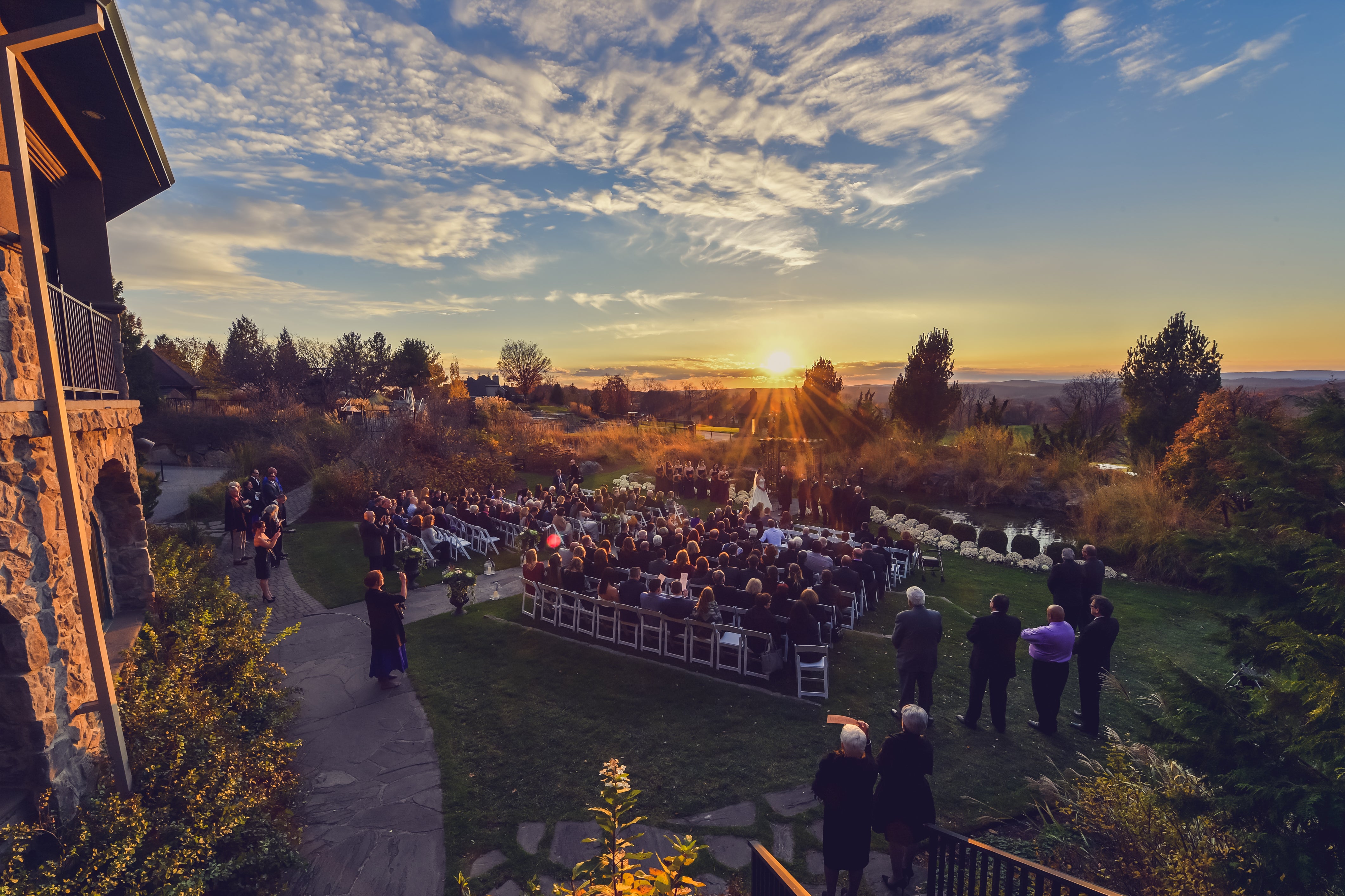 Sunset in Crystal Springs Wedding Garden