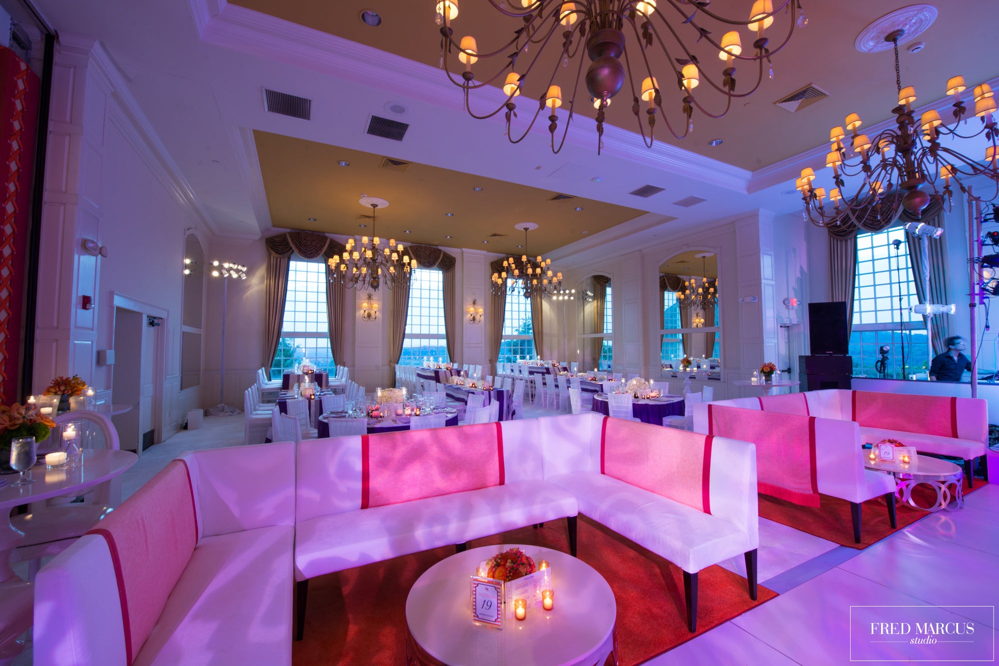 Wedding Reception seating at the Crystal Springs Clubhouse