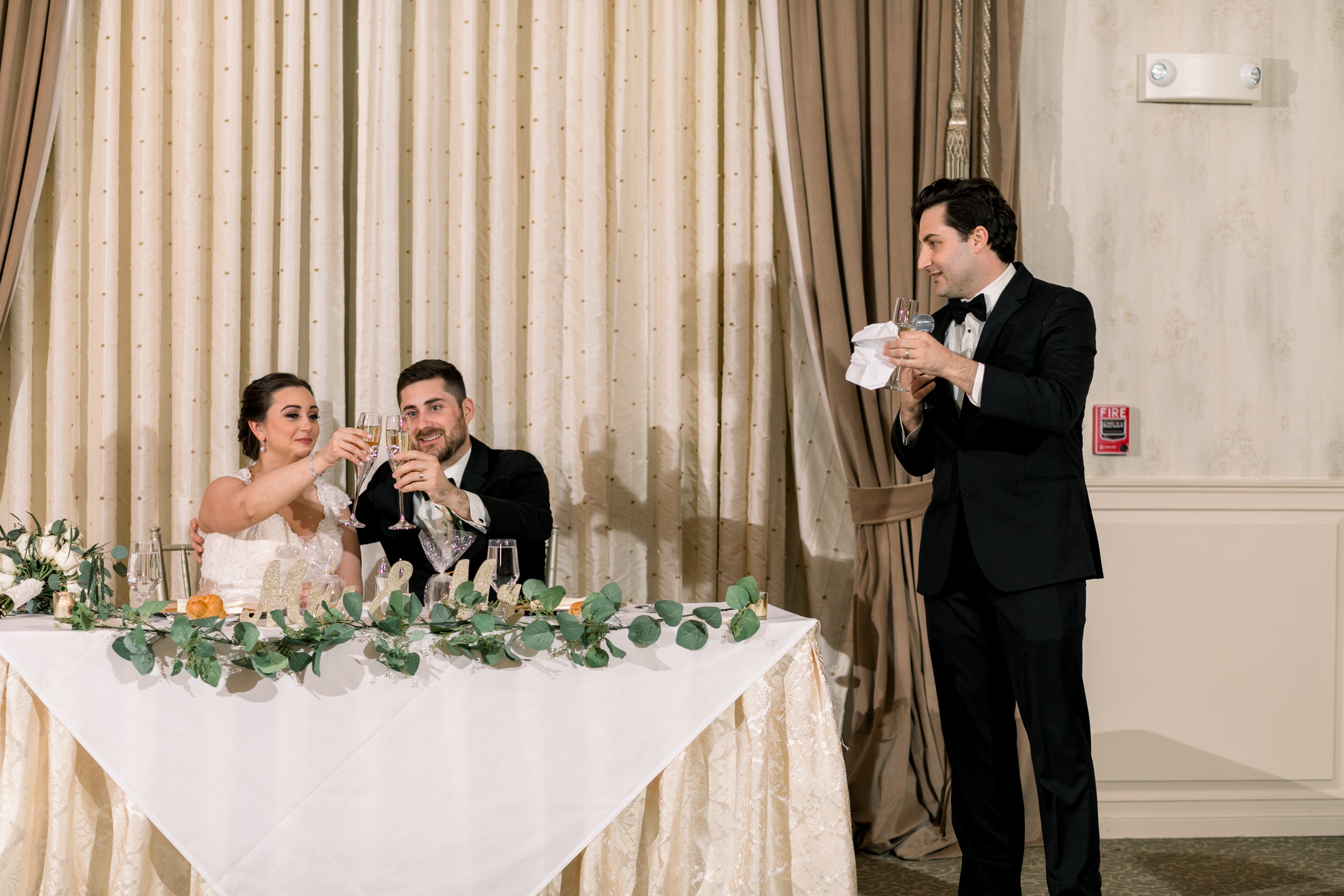 Speeches for Bride and Groom during wedding reception