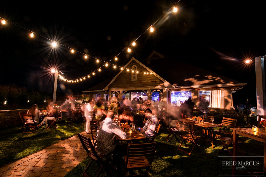 Outdoor seating at Ballyowen wedding reception