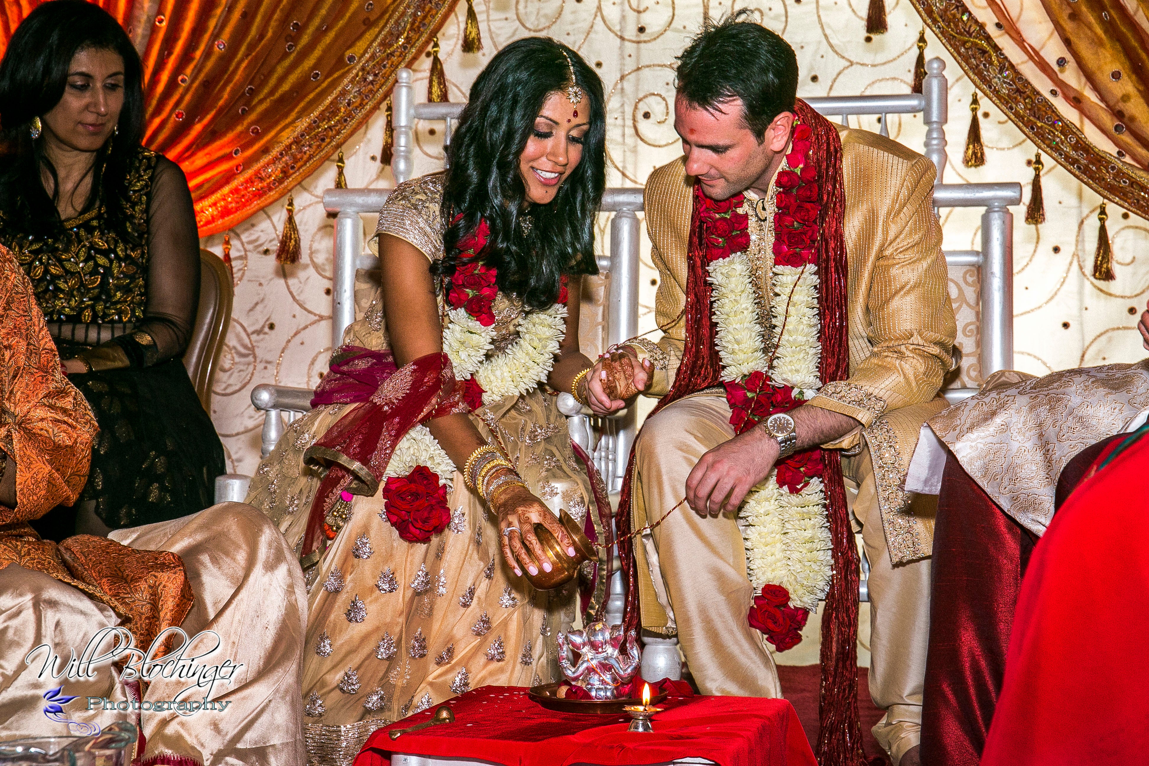 Indian bride and groom in wedding ceremony