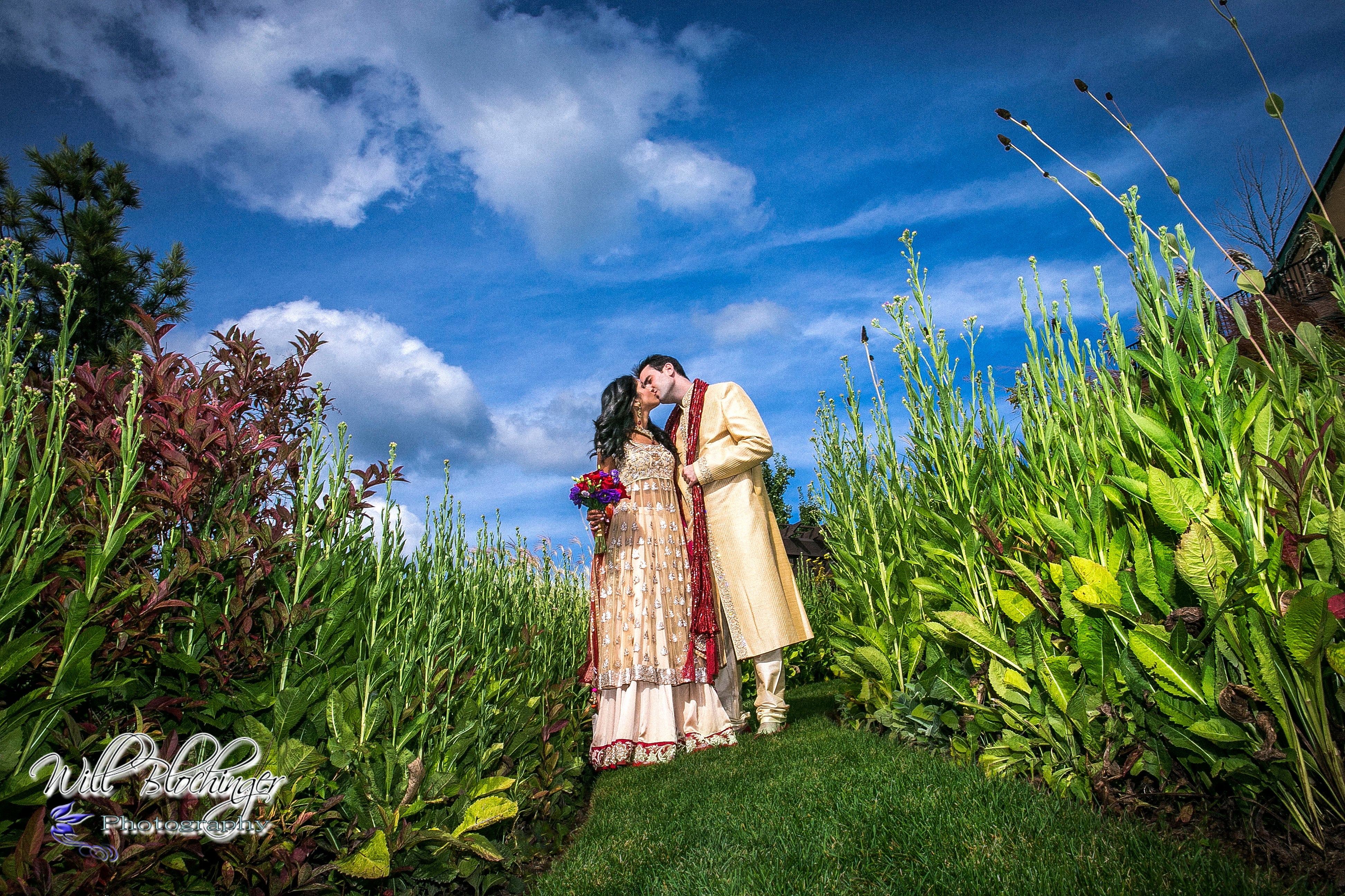 Indian bride and groom
