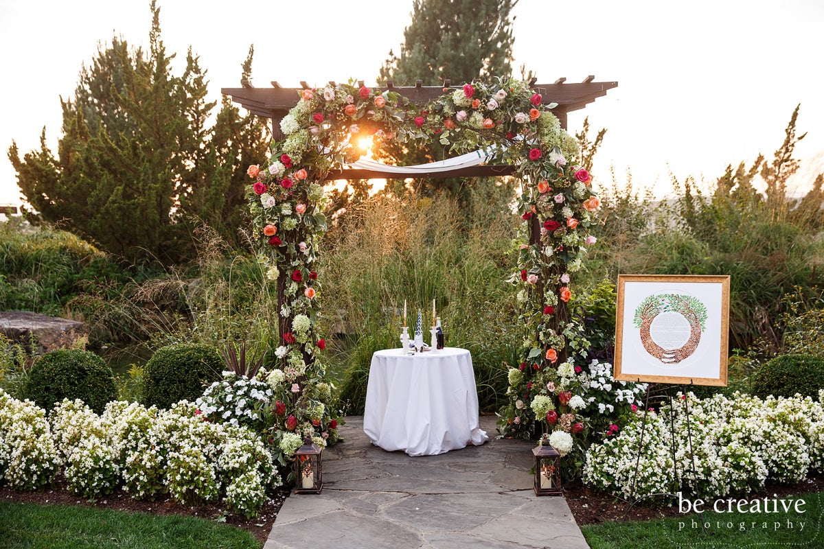 Beautiful wedding garden set up at Crystal Springs Resort in NJ