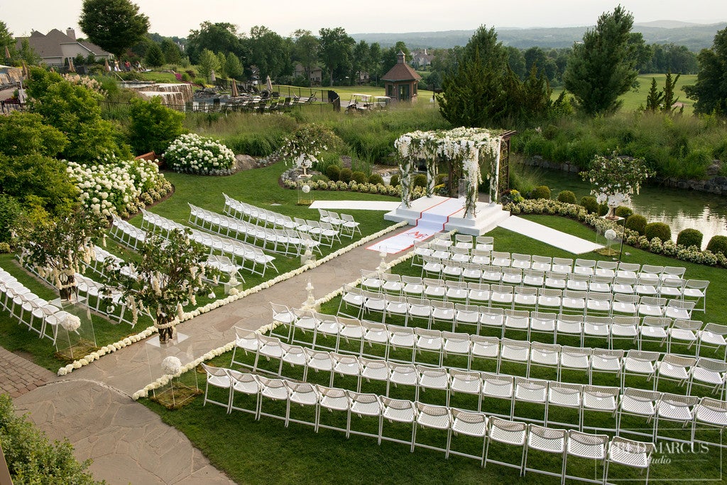 Overview of wedding ceremony set up