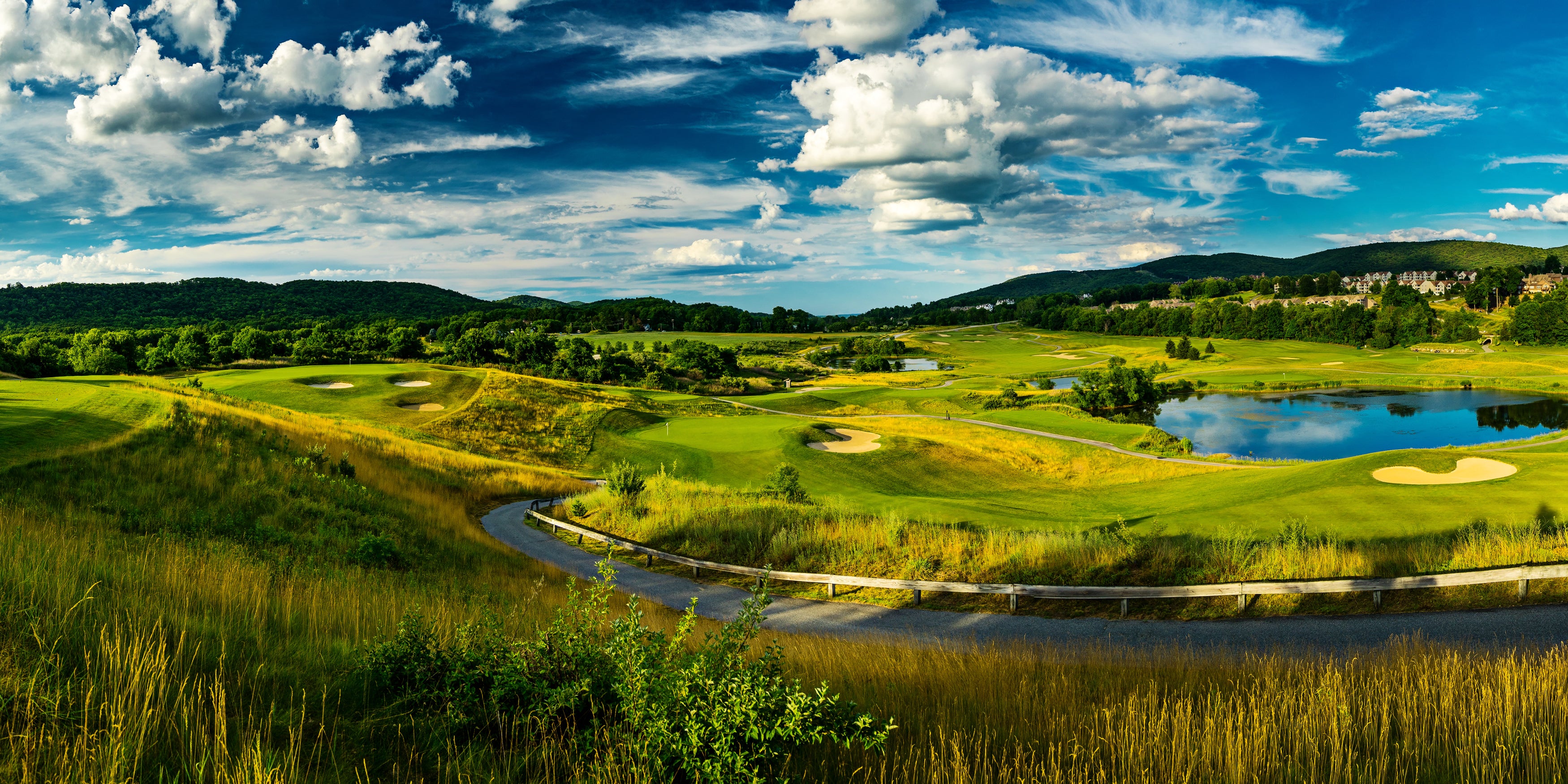 Panoramic view of Wild Turkey golf course at Crystal Springs Resort