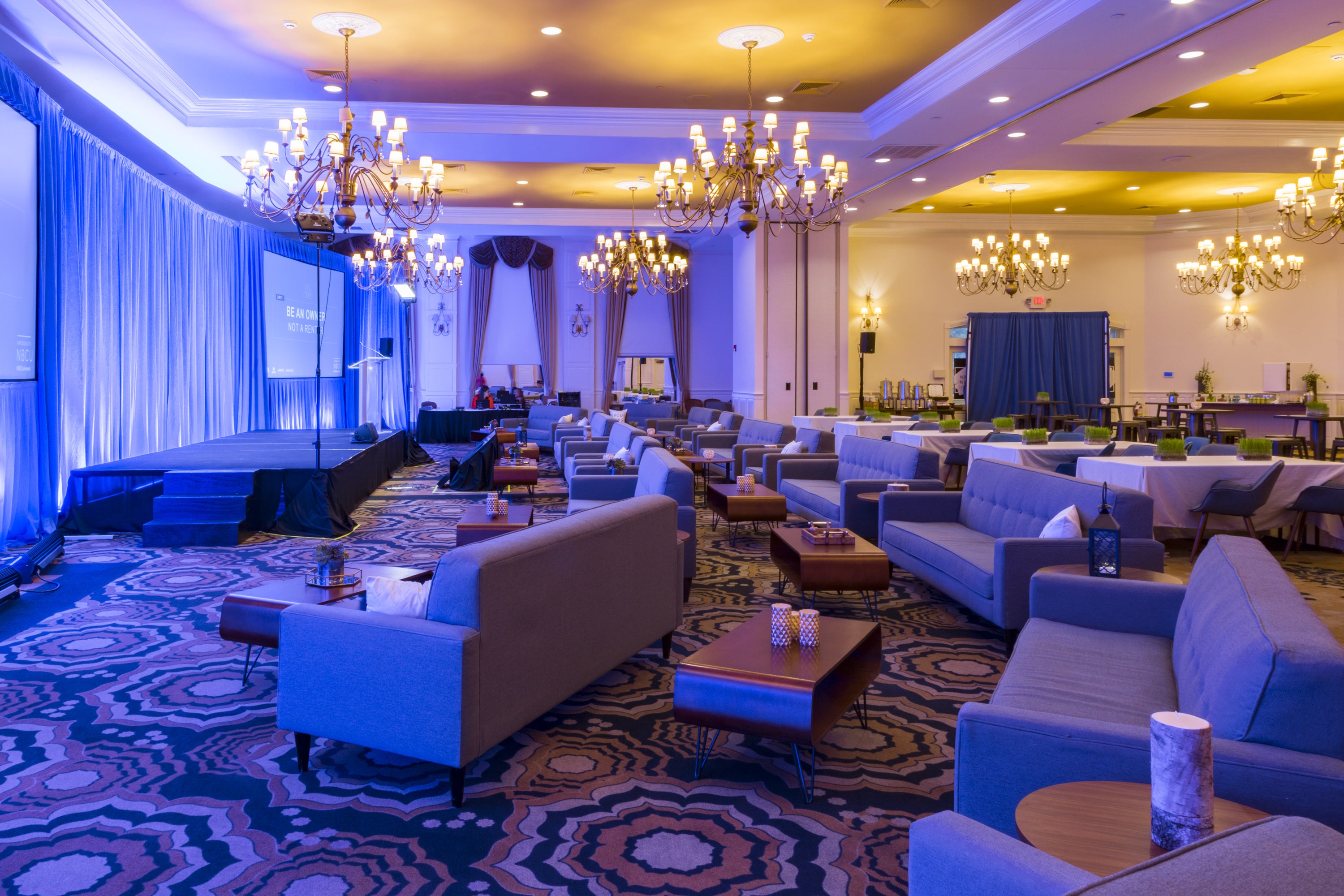 Meeting Arrangement in the Emerald Ballroom at Crystal Springs Resort