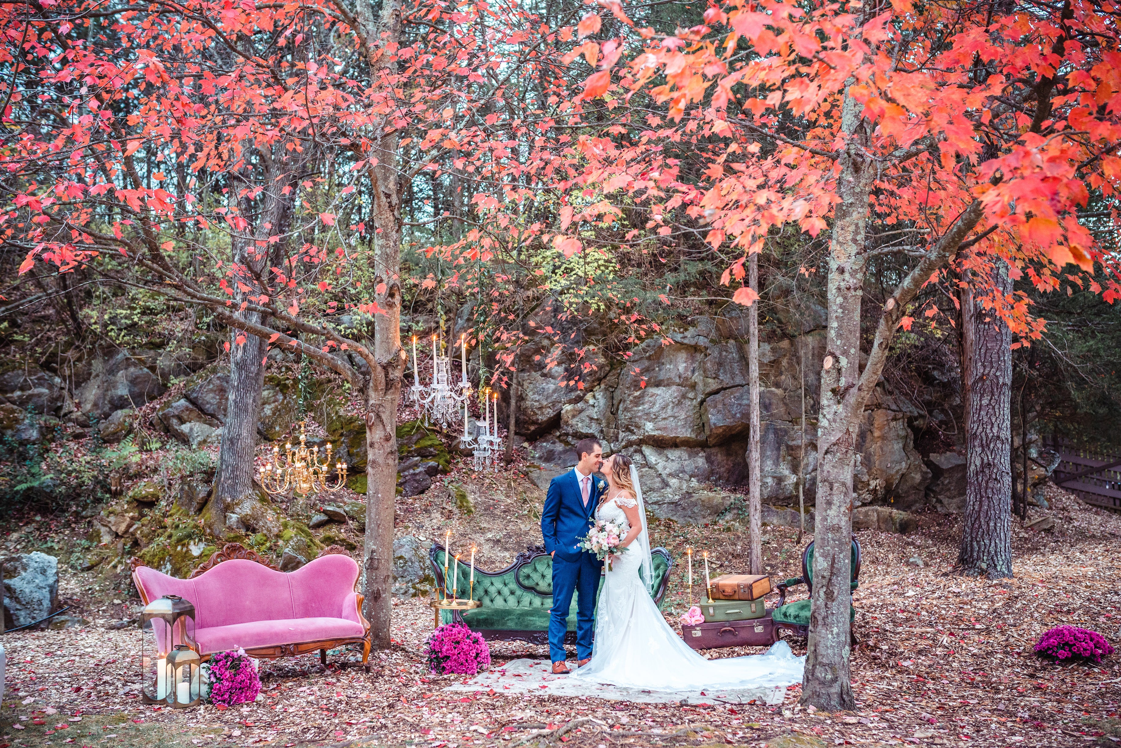 Bride and groom at the Quarry at Crystal Springs Resort