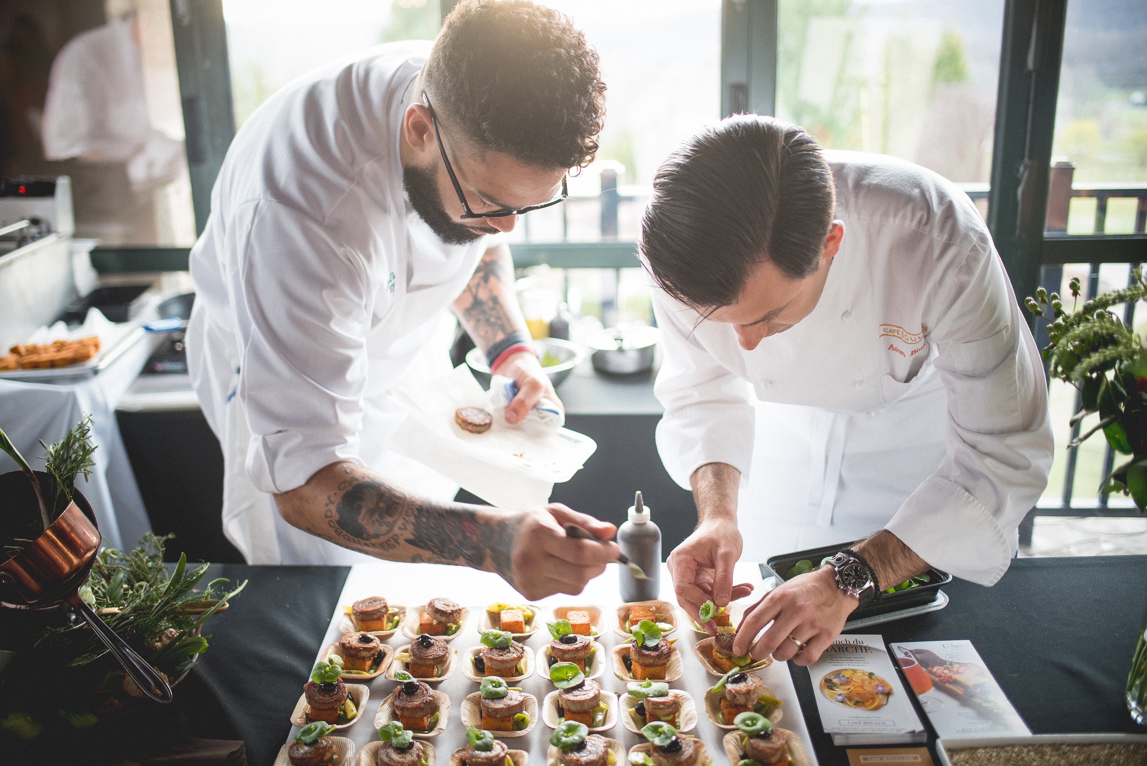 Chefs plating food at NJ Wine Festival hosted at Crystal Springs Resort in NJ