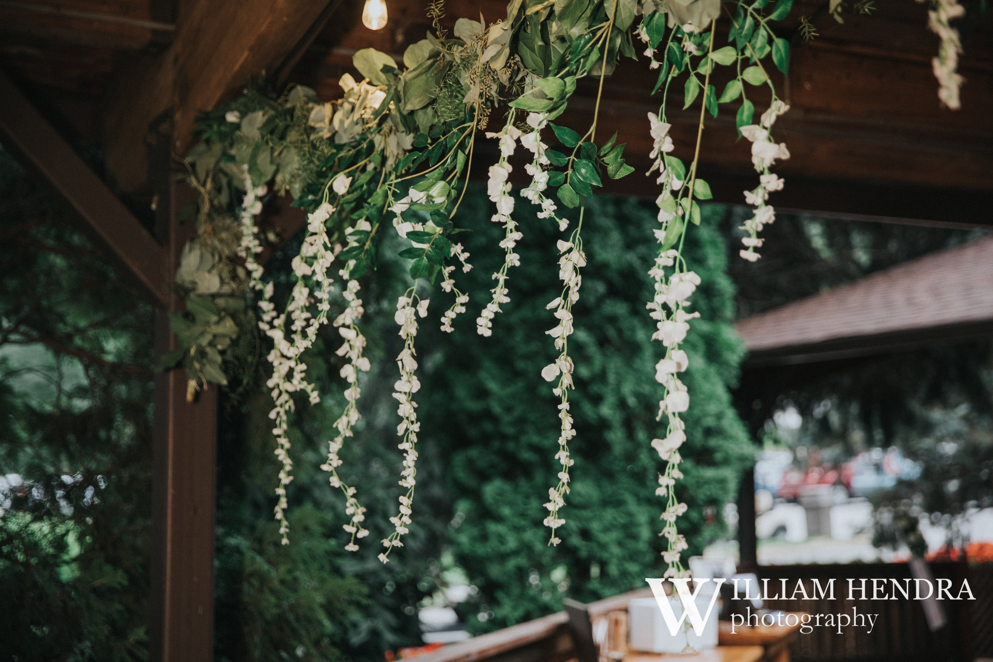 Hanging flower wedding decorations