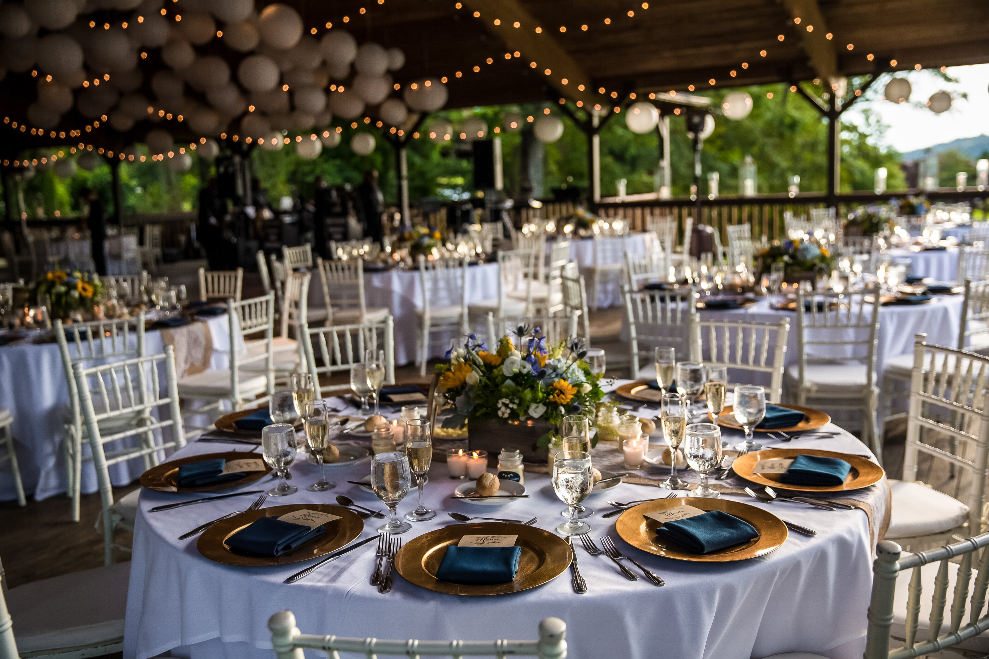Sweetgrass Pavillion wedding reception set up at Crystal Springs Resort in NJ