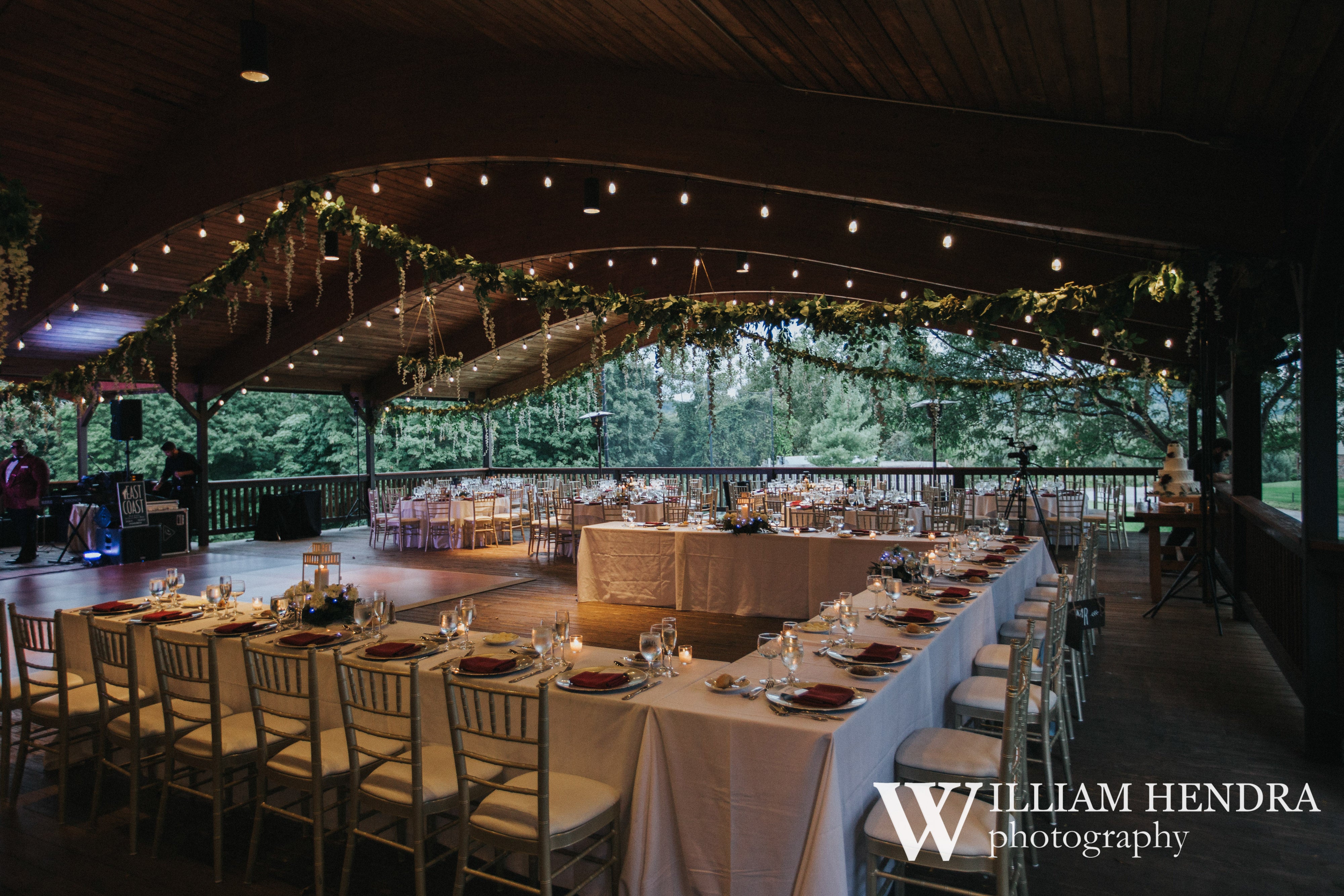 Sweetgrass Pavillion elegant set up for wedding reception