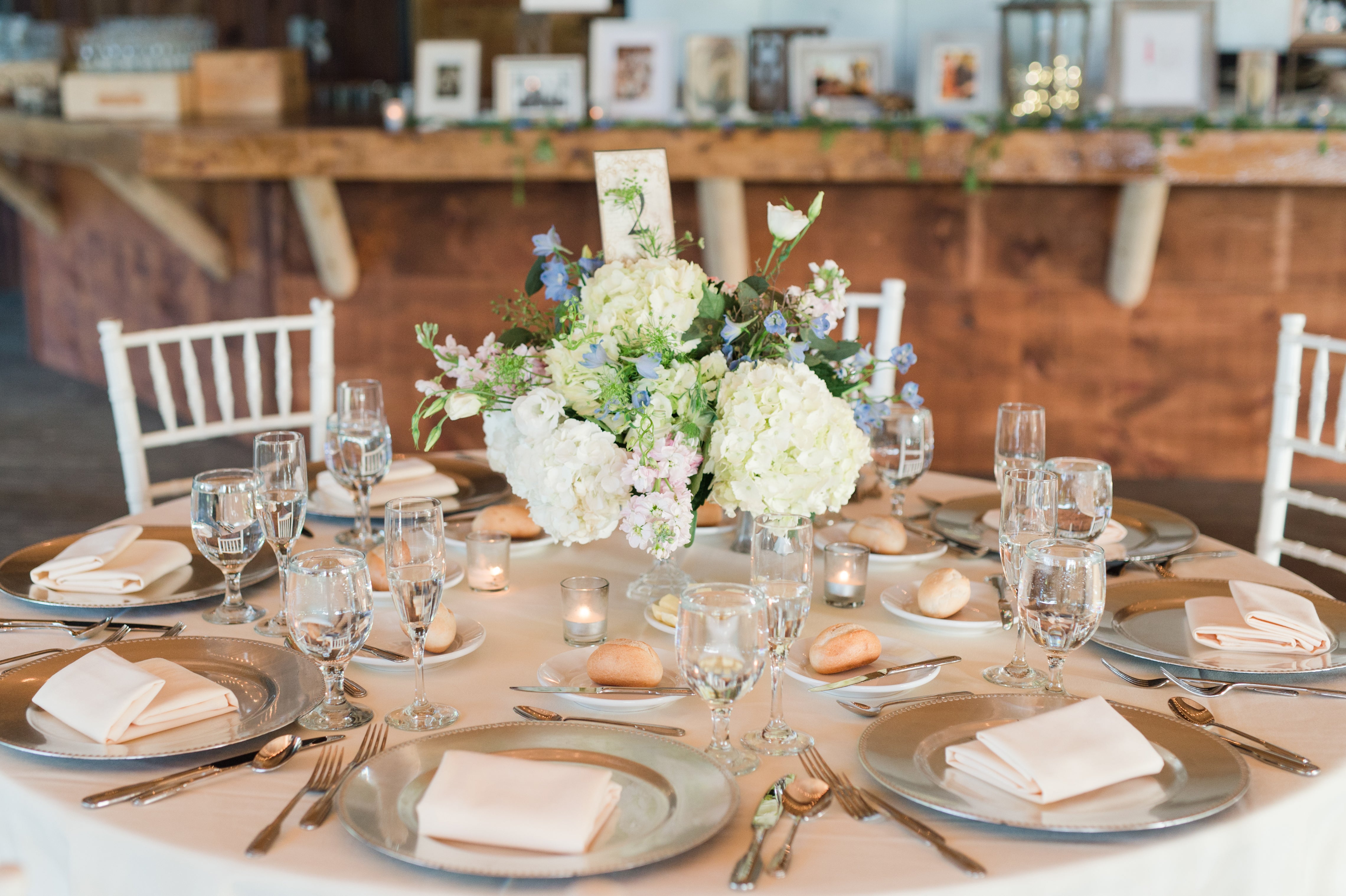 Table set for wedding reception 