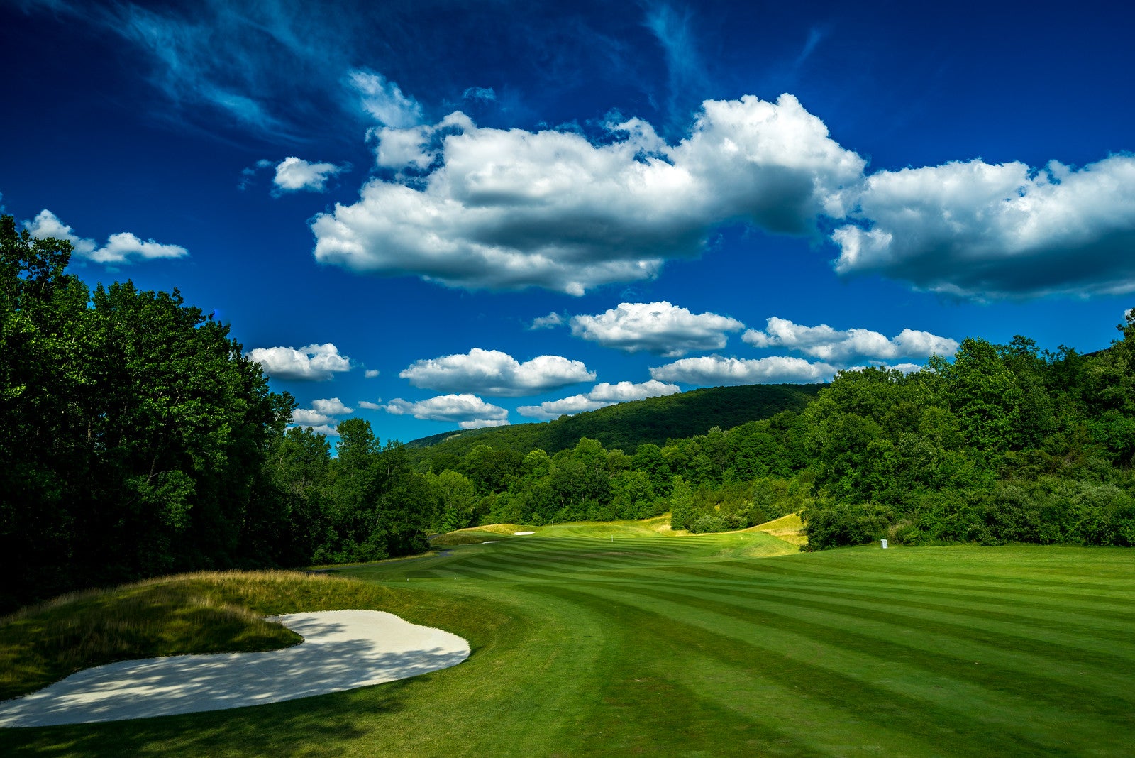 A view of the fairway at Cascades Golf Club at Crystal Springs Resort