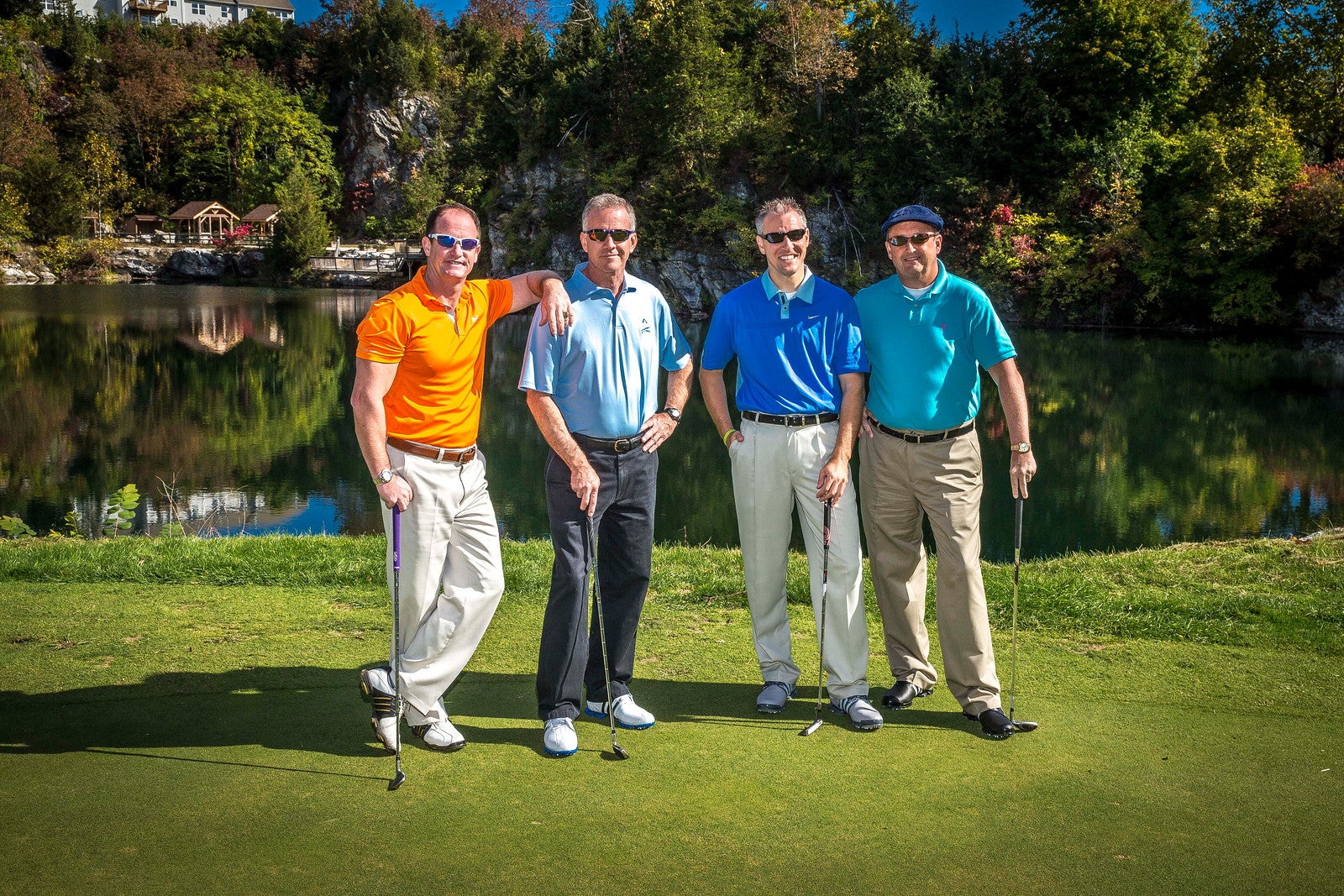 Guys having a good time at a golf resort in Sussex County