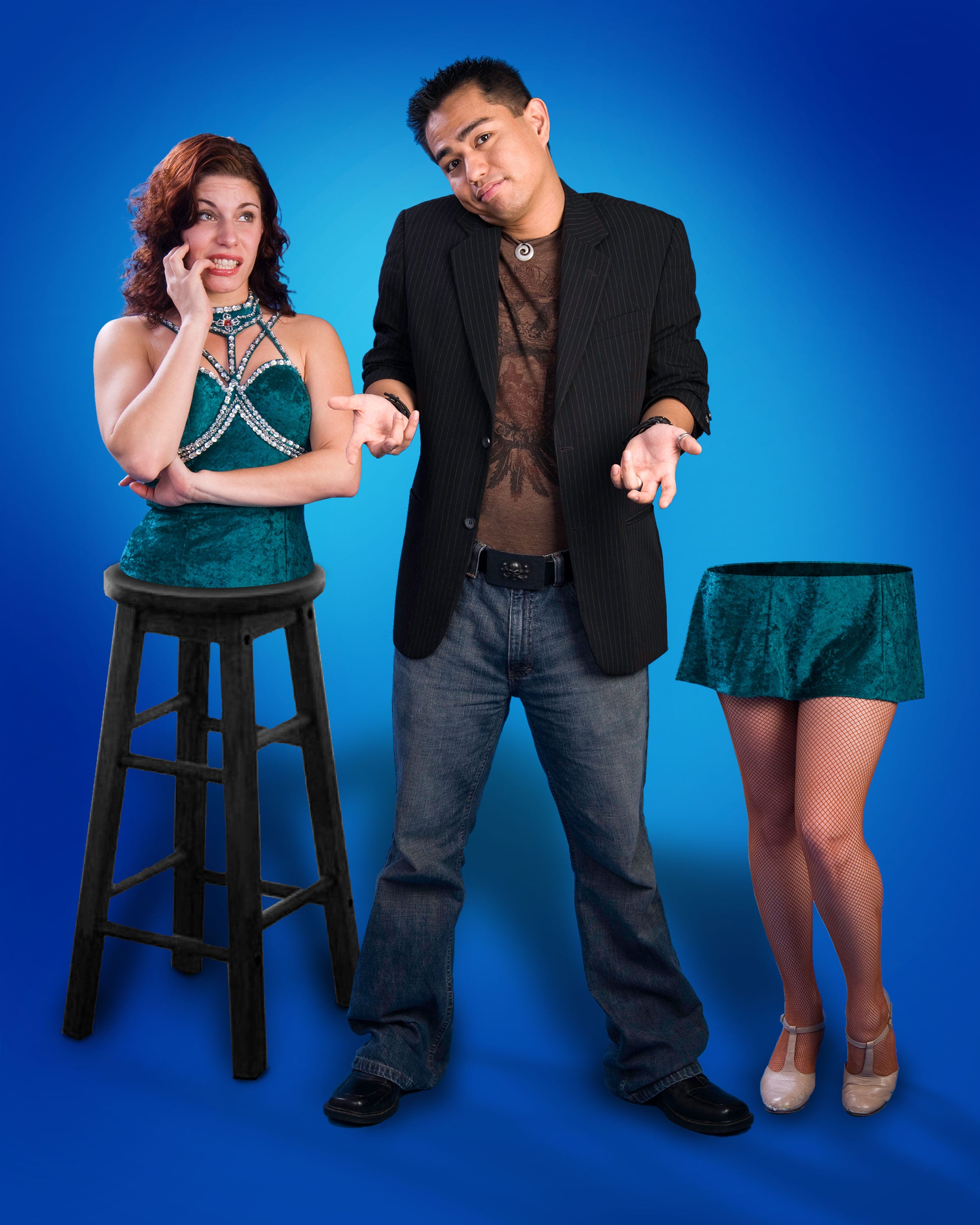 Anthony Salazar creating illusion of woman sawed in half.