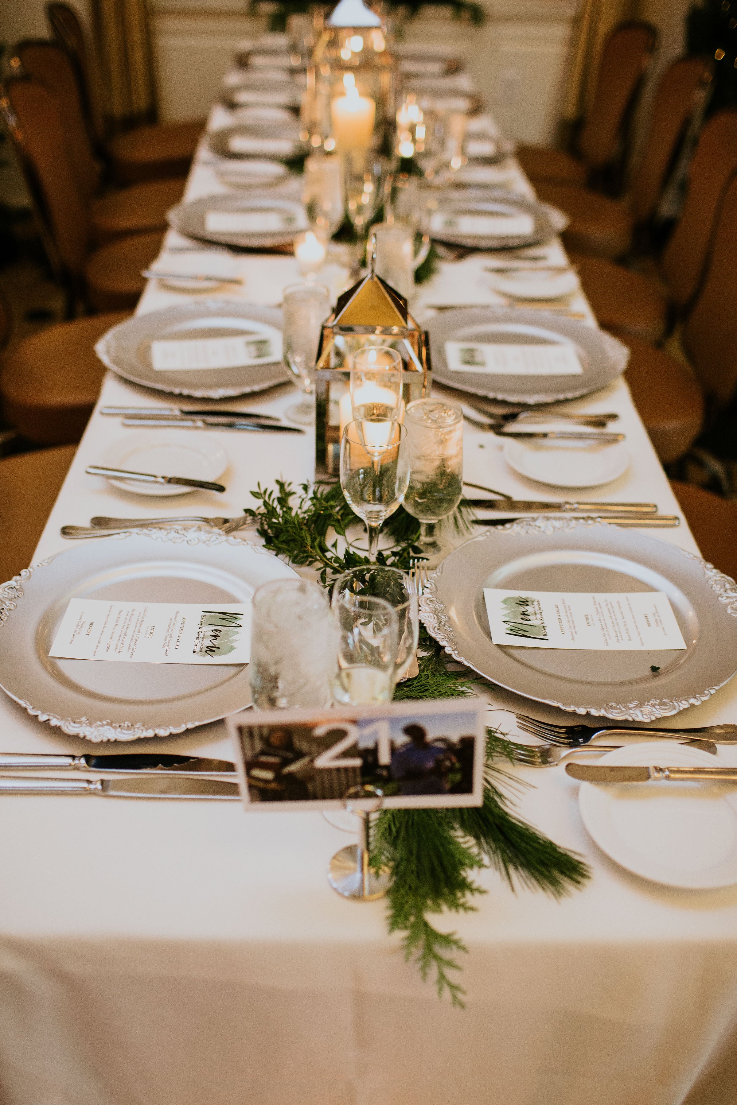 Table presentation for wedding reception guests