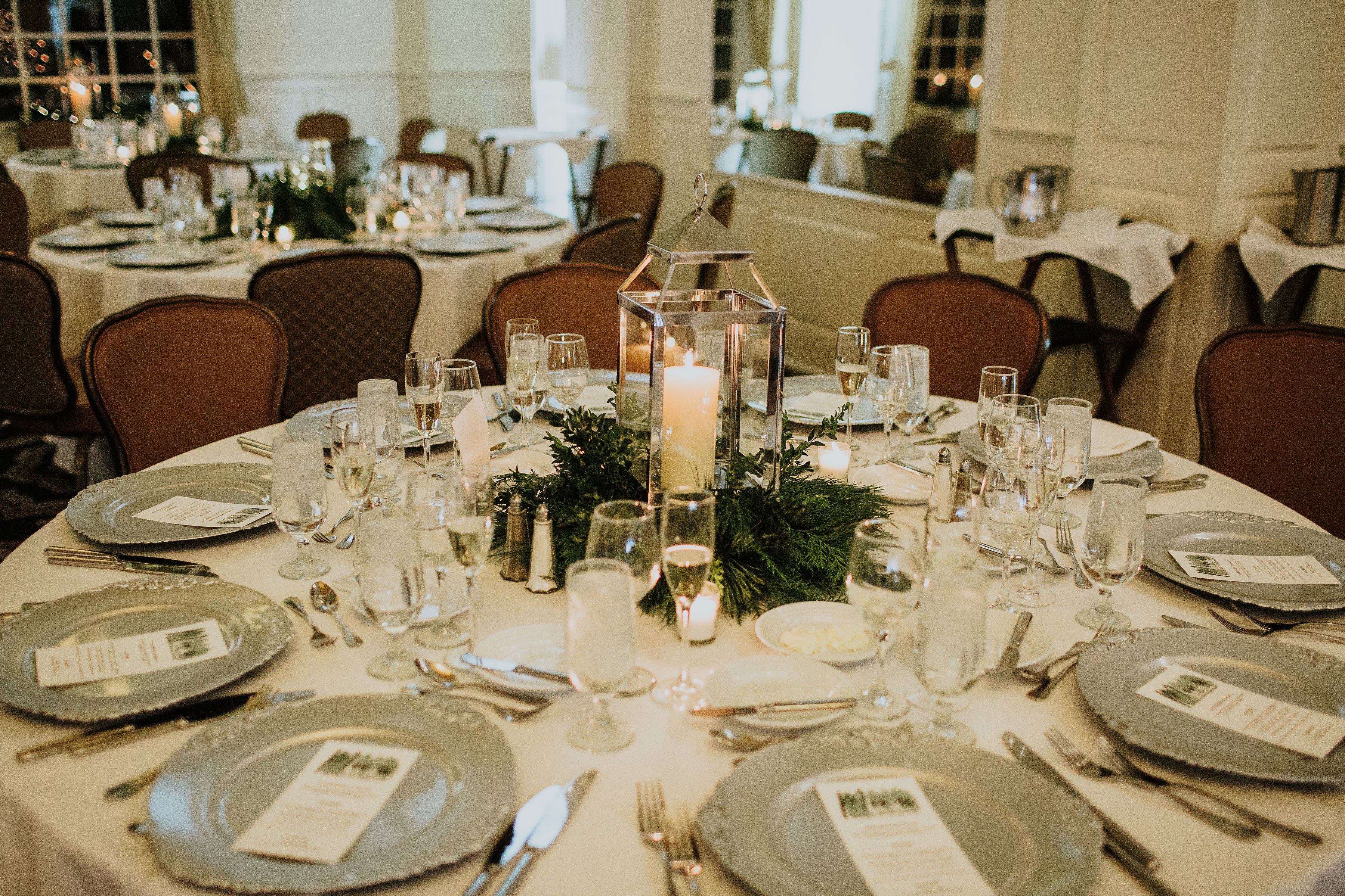 Table set at wedding reception at Crystal Springs Resort in NJ
