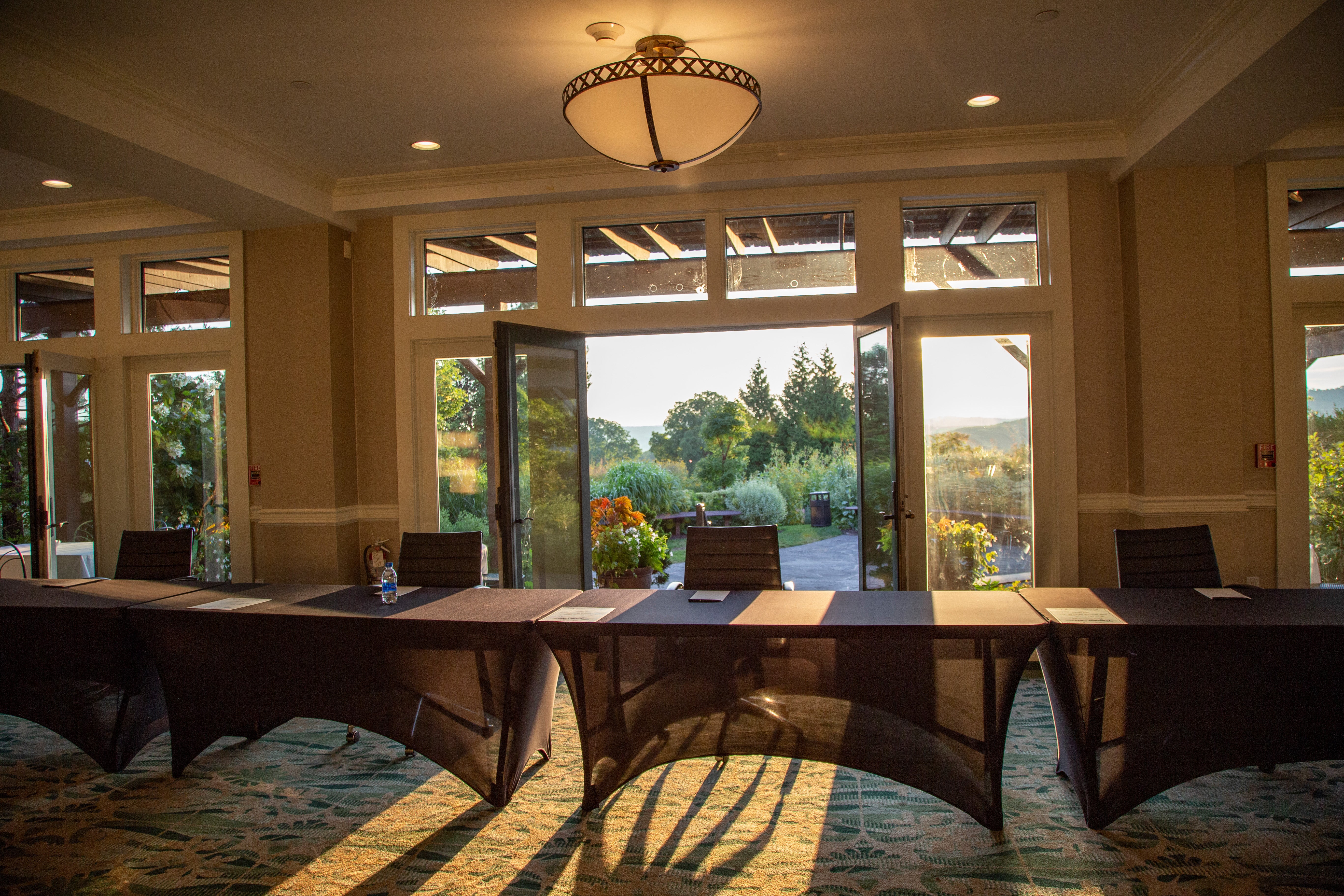 View of the Garden Patio from the Garden Meeting Room at Crystal Springs Resort