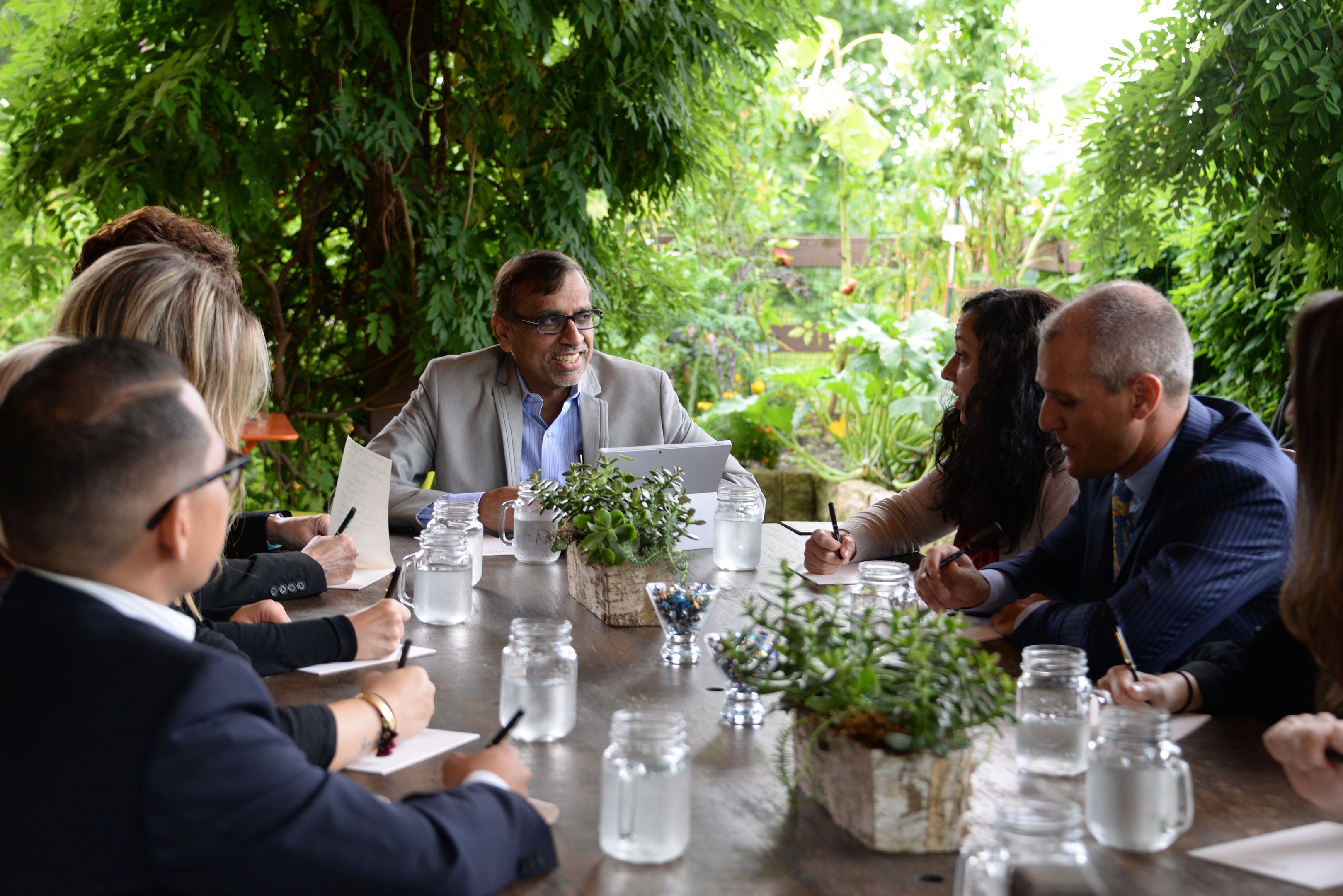 Meeting in the Chefs Garden at Crystal Springs Resort