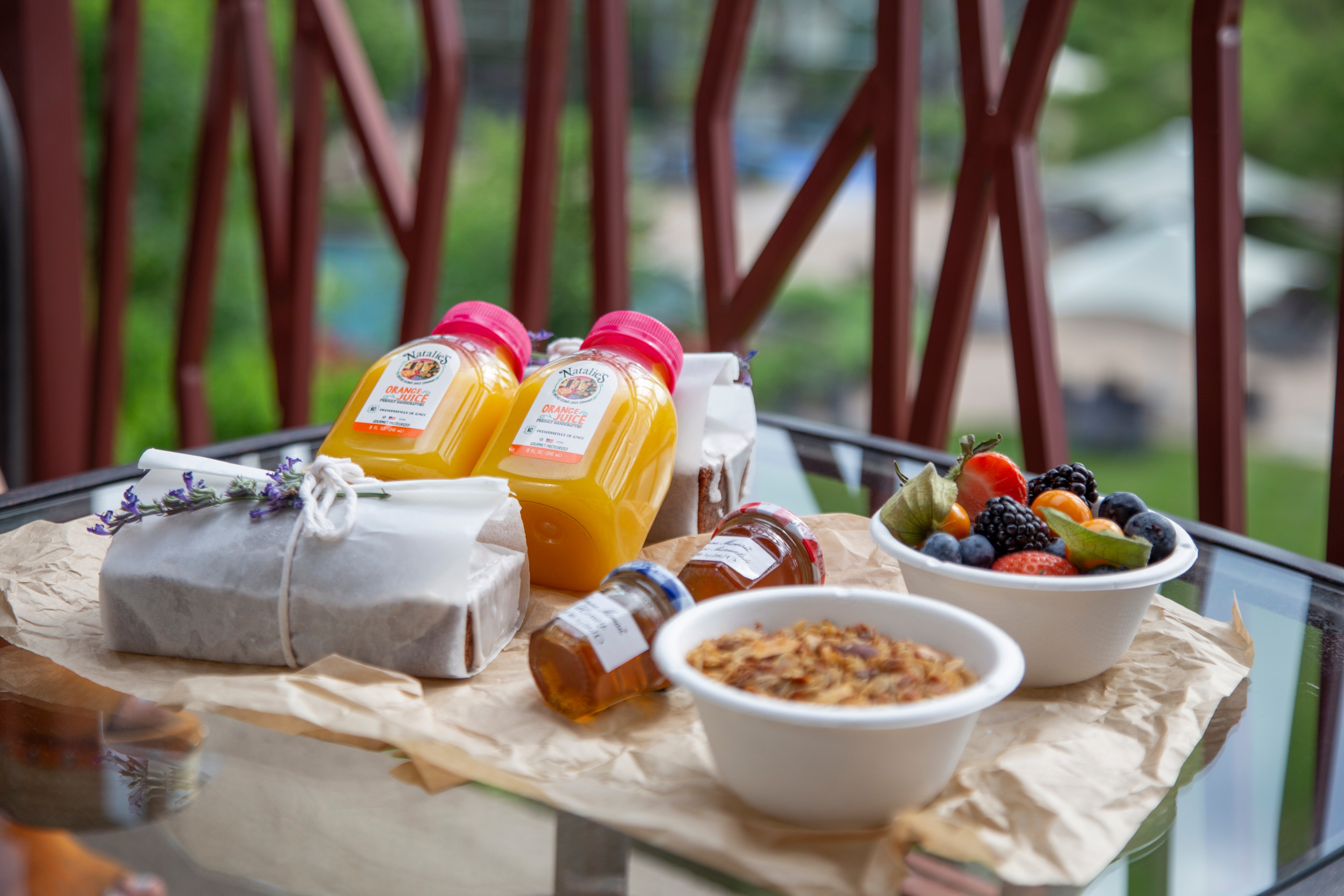 Fresh breakfast spread