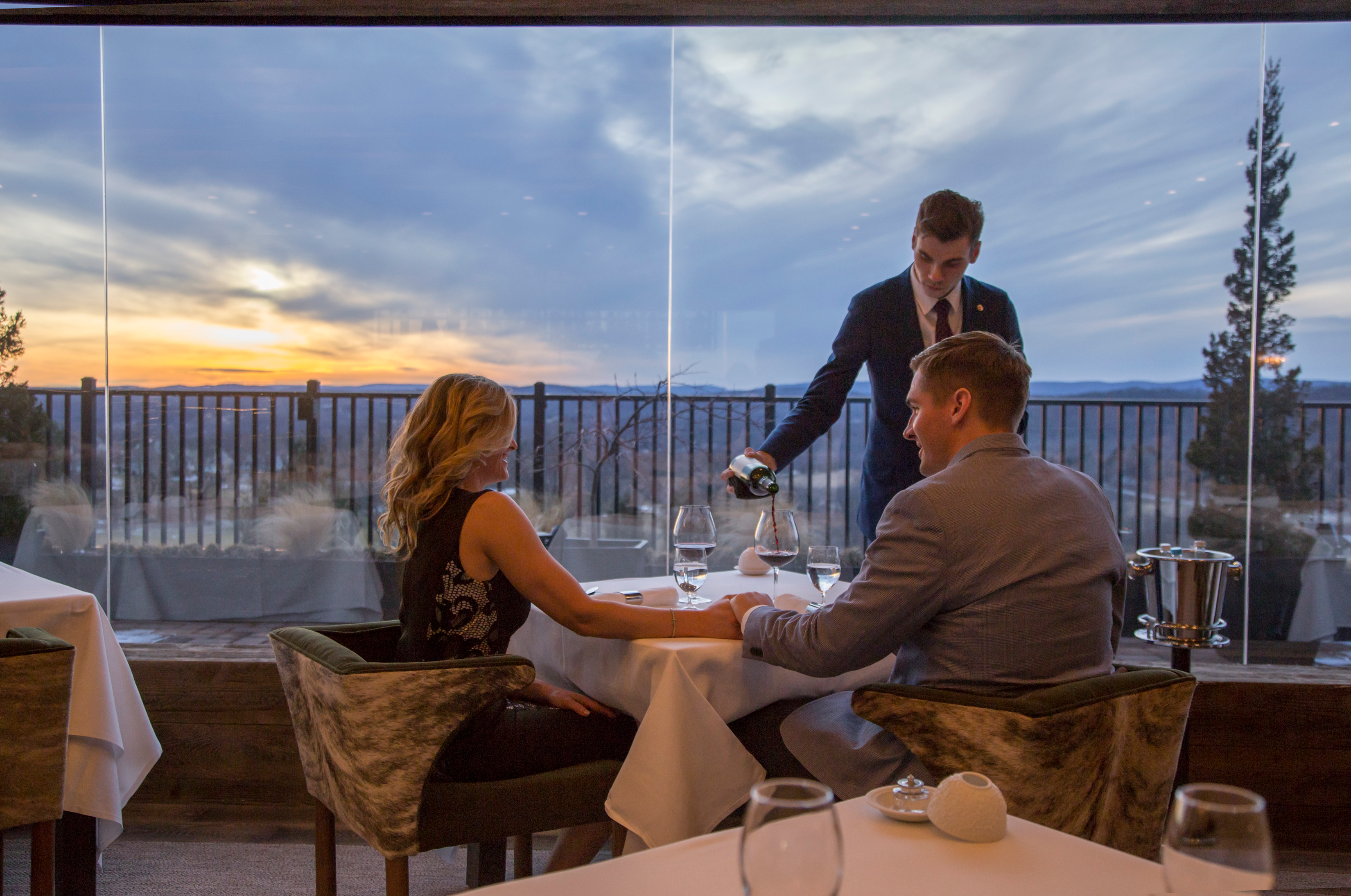 Couple dining with a view