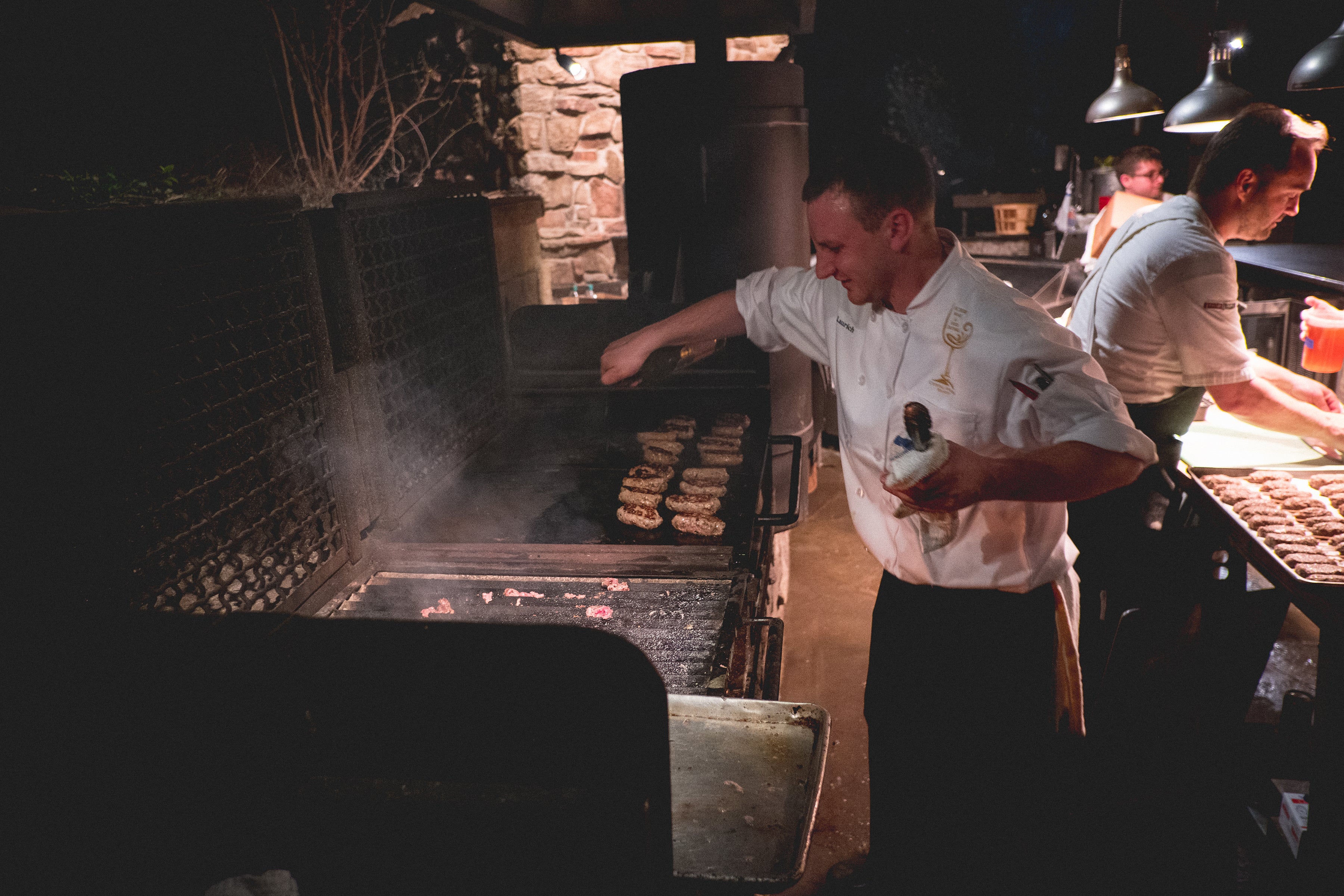 Chef cooking on the grill