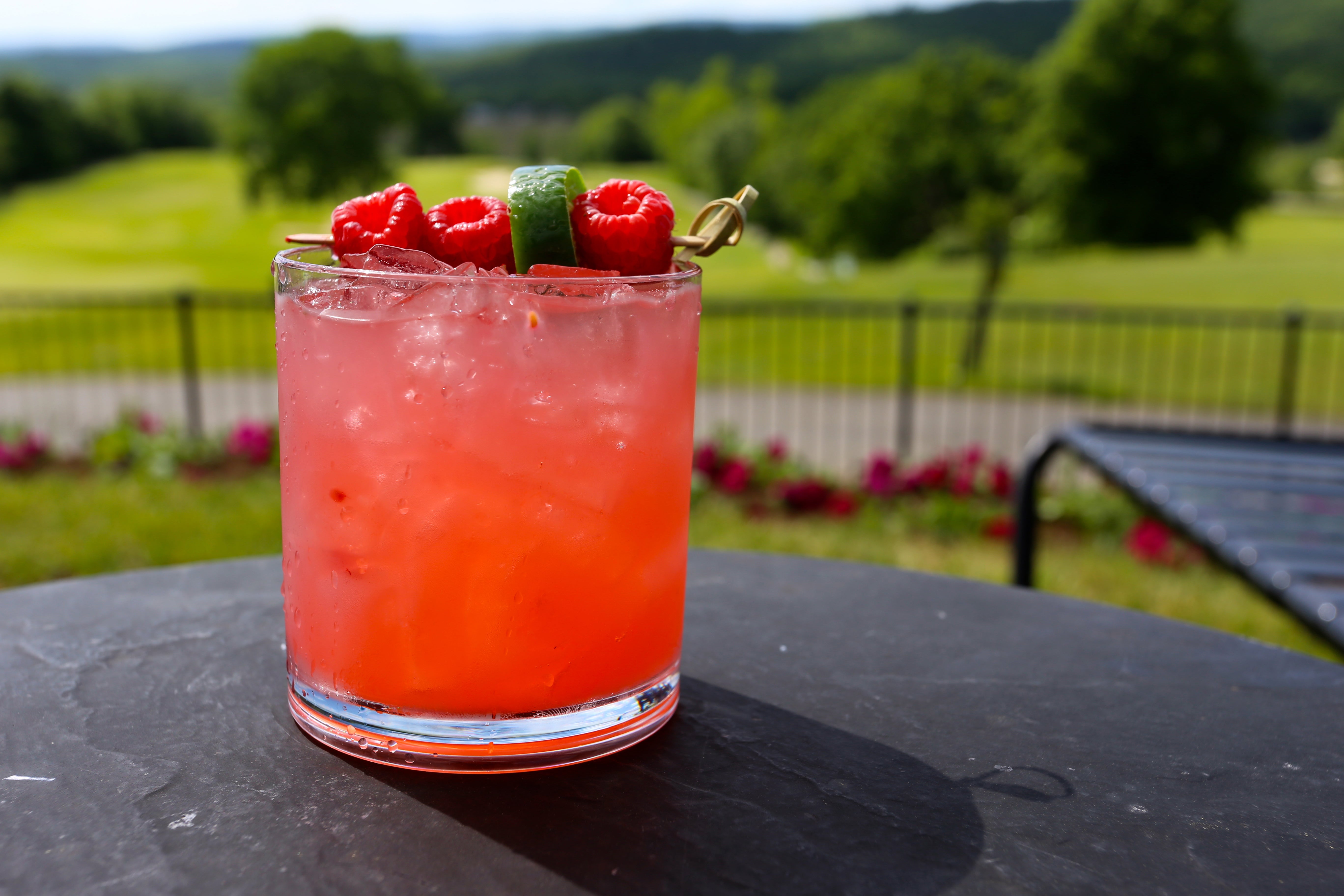 Cocktail by Vista 180 pool at Crystal Springs Resort