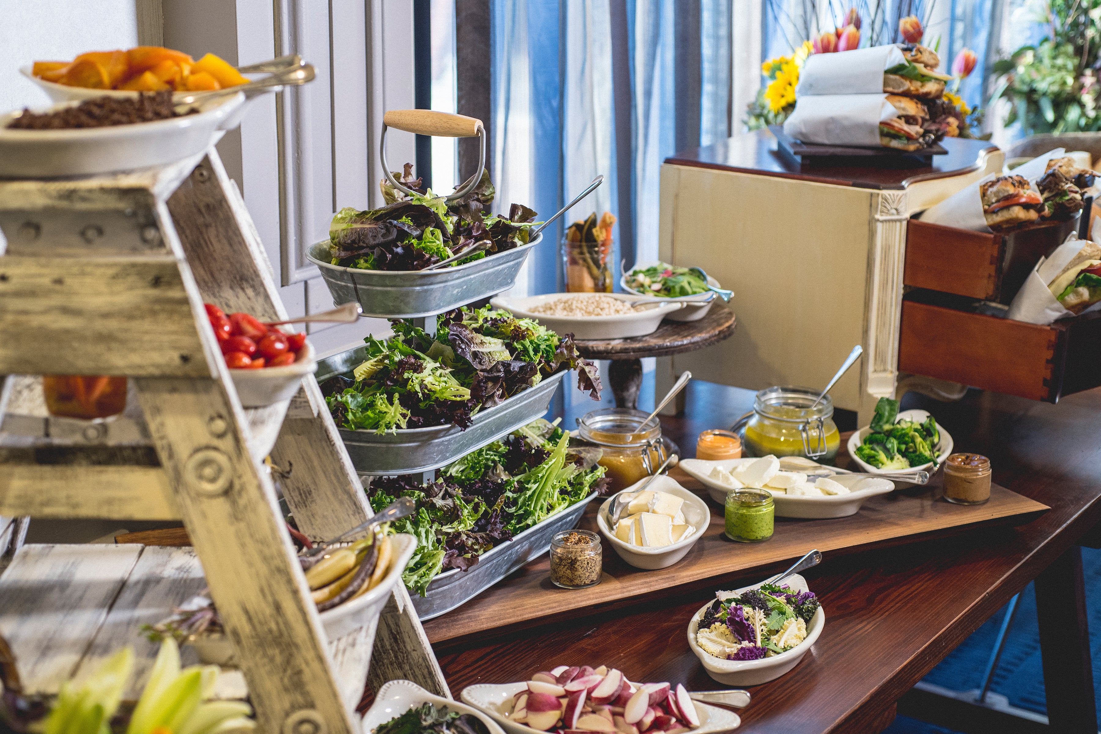 Catered salad station