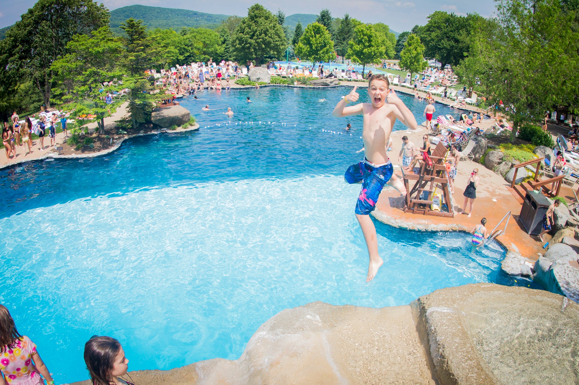 Child Cliff Jumping at Minerals Pool