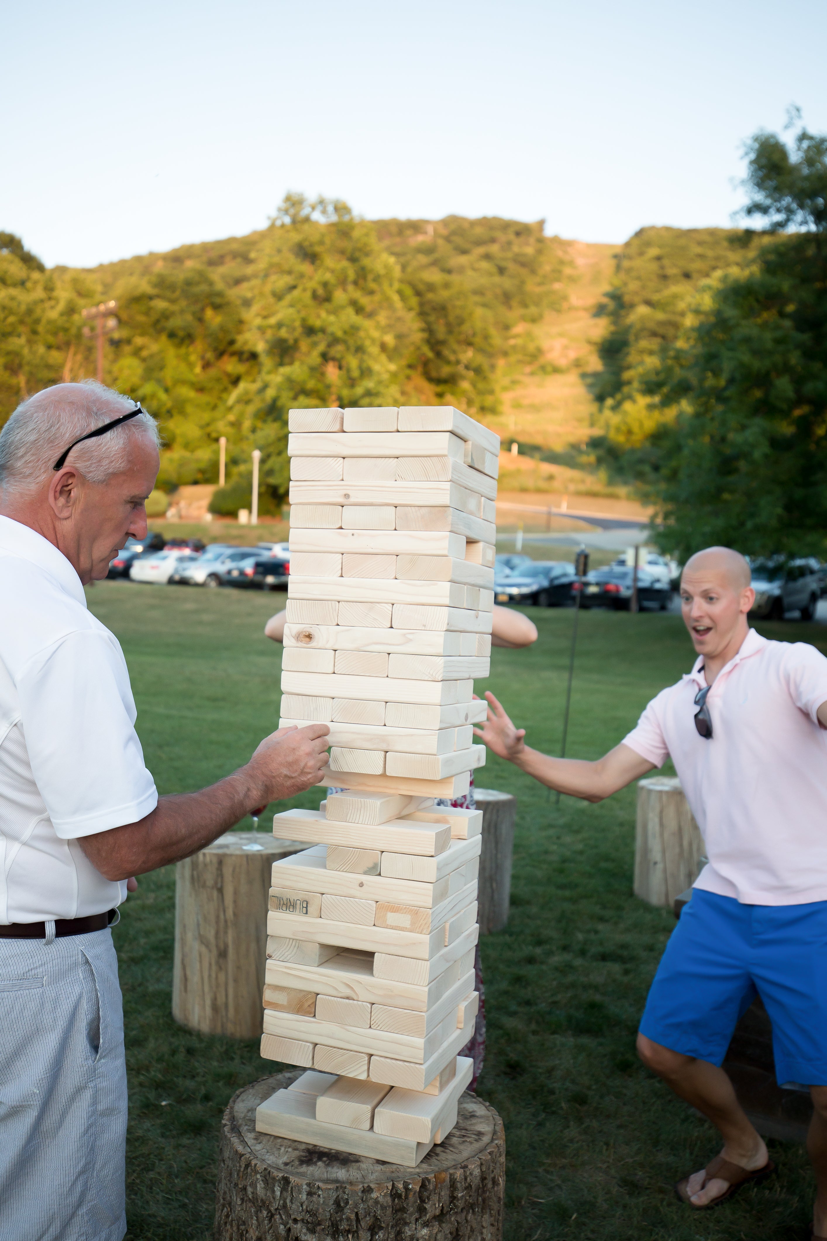giant jenga game outside